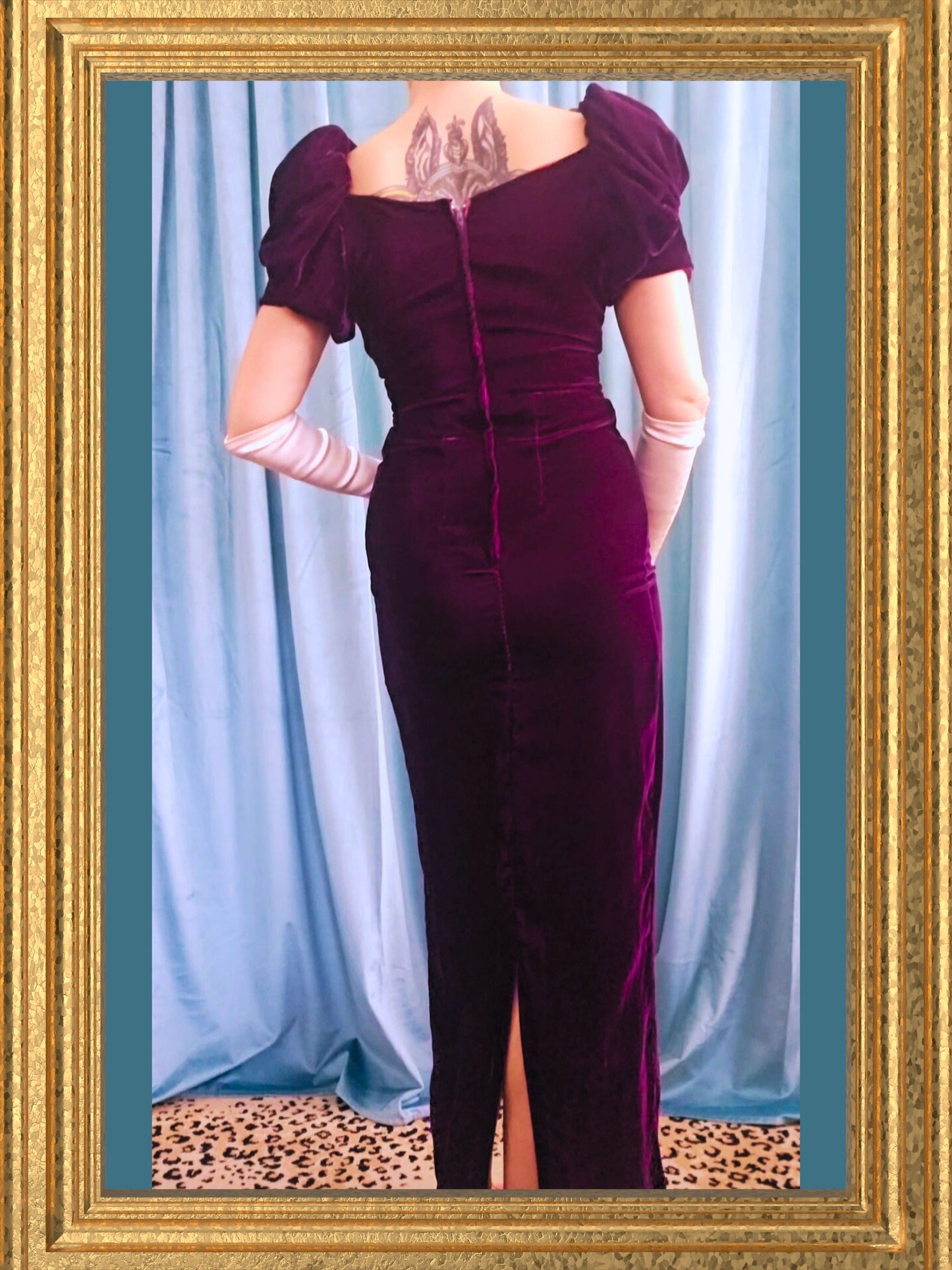 SOLD - Vintage 1980's Does 1930's "Jordan" Deep Violet Velvet Gown