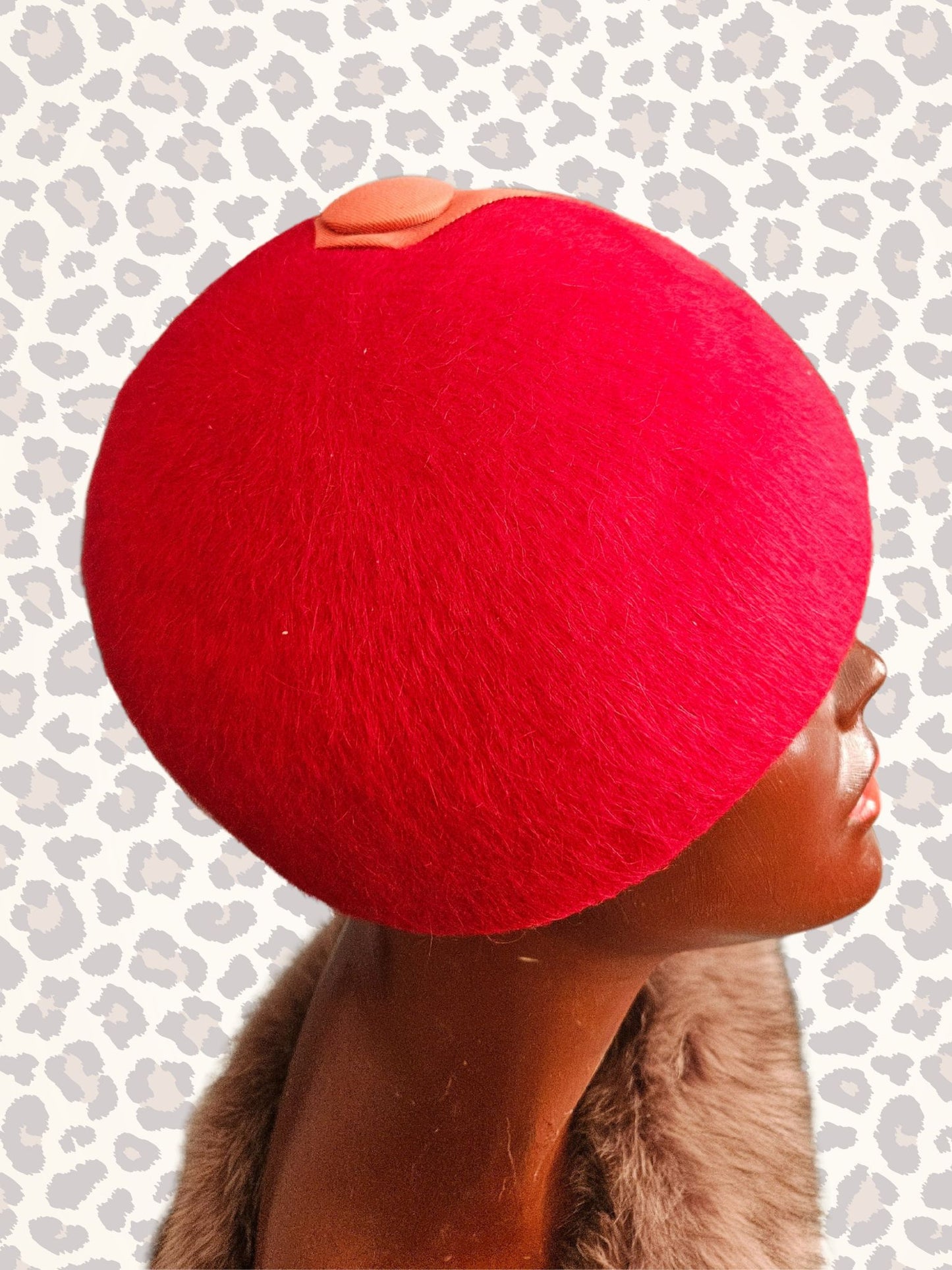 Vintage Red Structured Beret