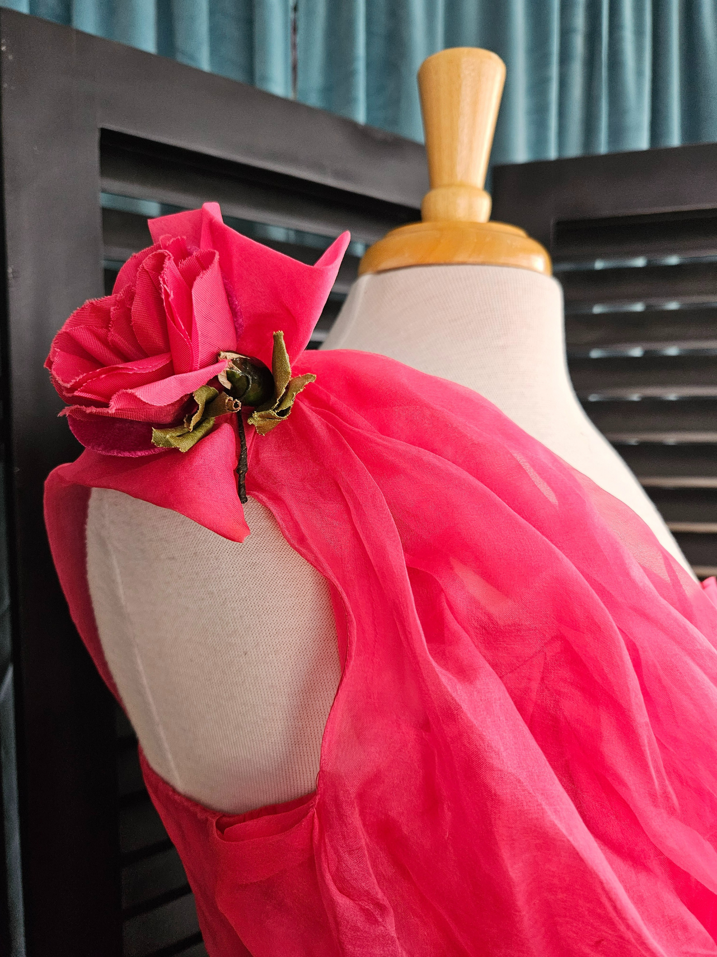 SOLD -Vintage 1950's Fuchsia Party Dress