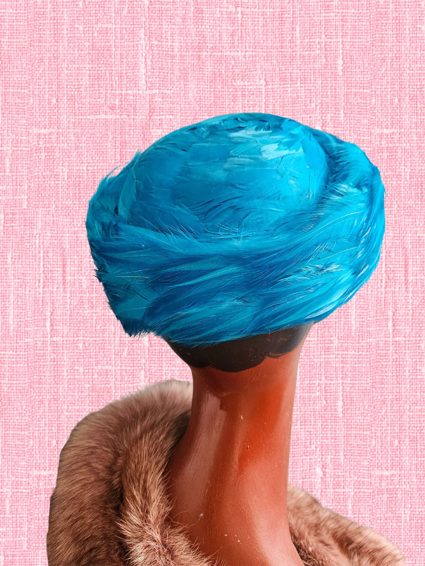 SOLD - Vintage 1950's -1960's Blue Feather Topper