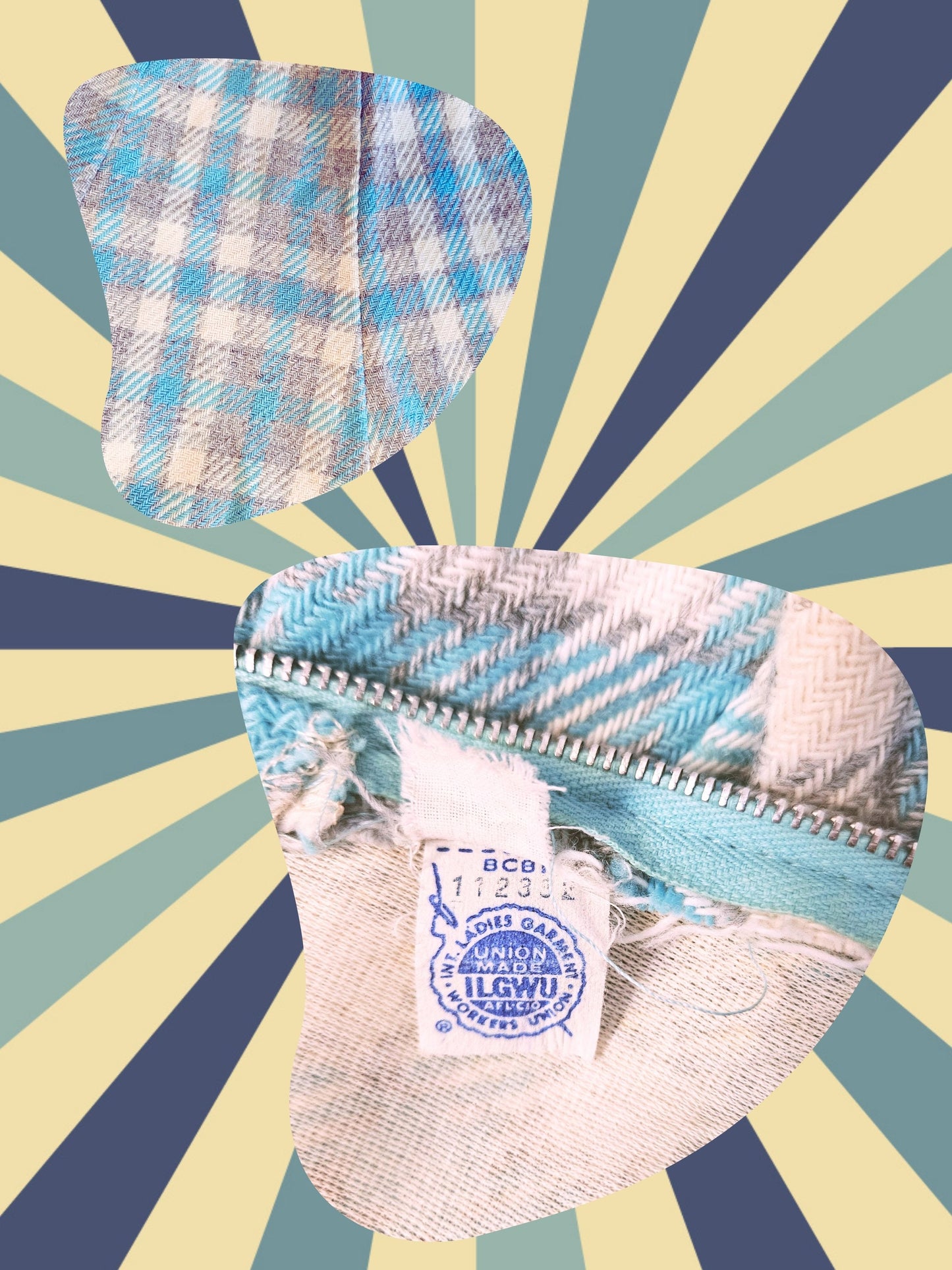 Style 4018 - 1960's Blue Check Mini Skirt