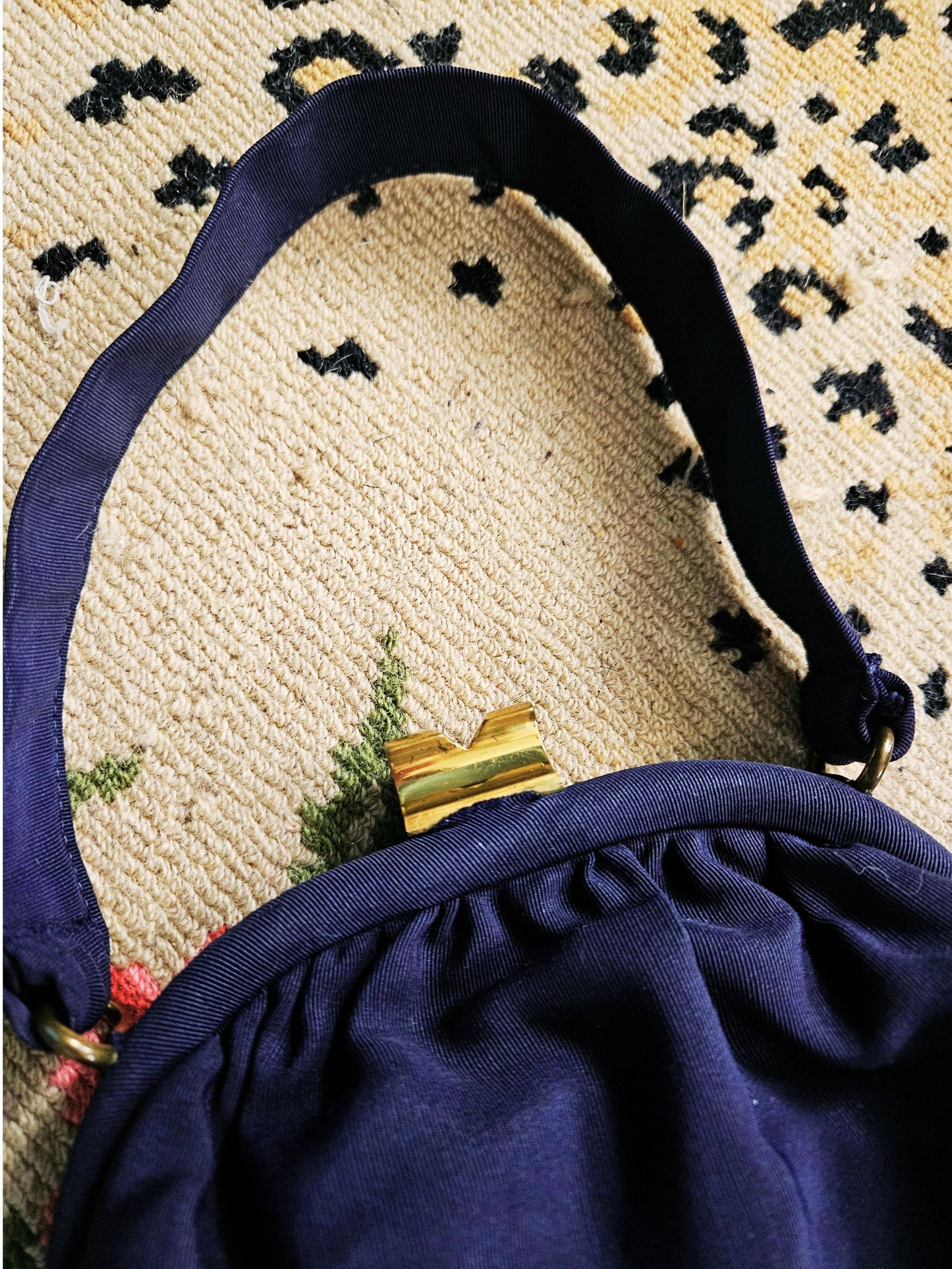 SOLD - Vintage 1940's Navy Purse