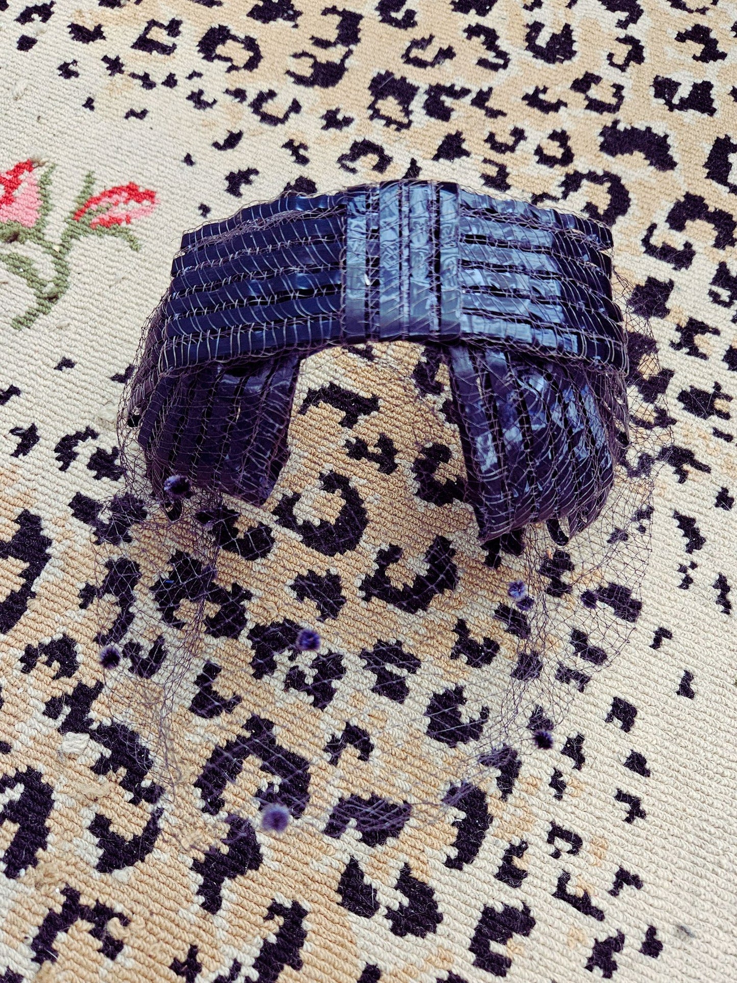Vintage Navy Straw Crescent