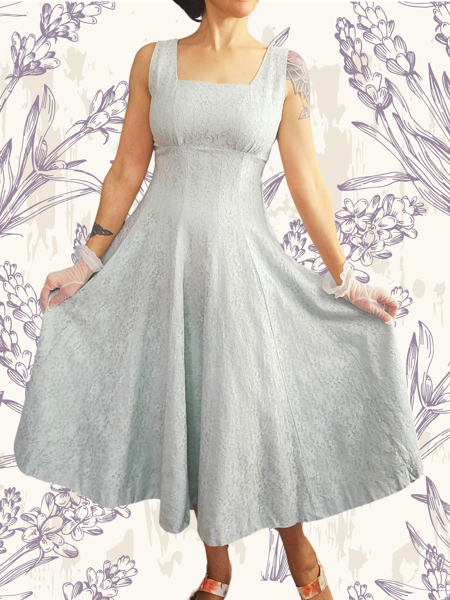 SOLD - Vintage 1950's Mint Lace Dress