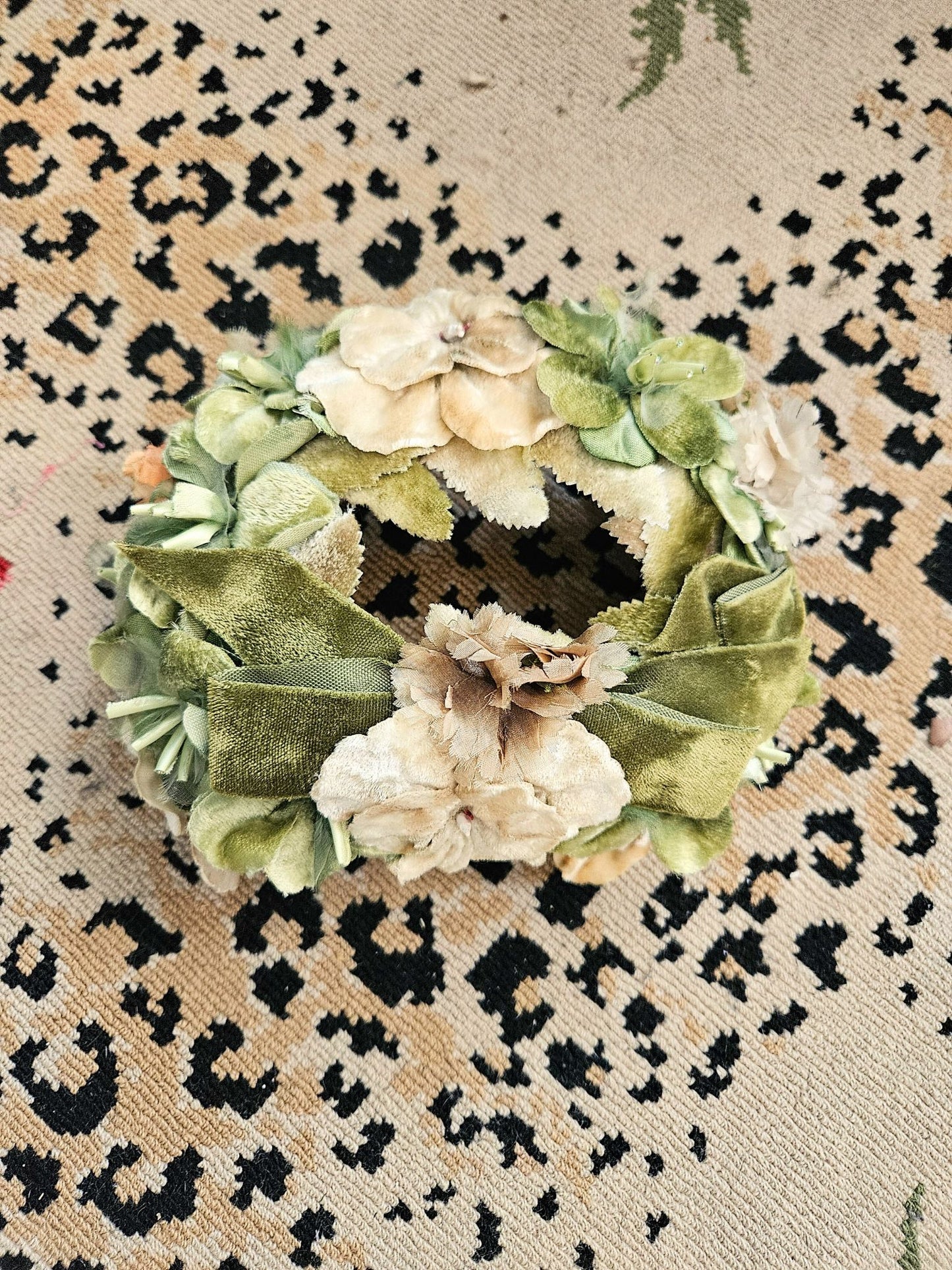 Vintage Olive Floral Crescent