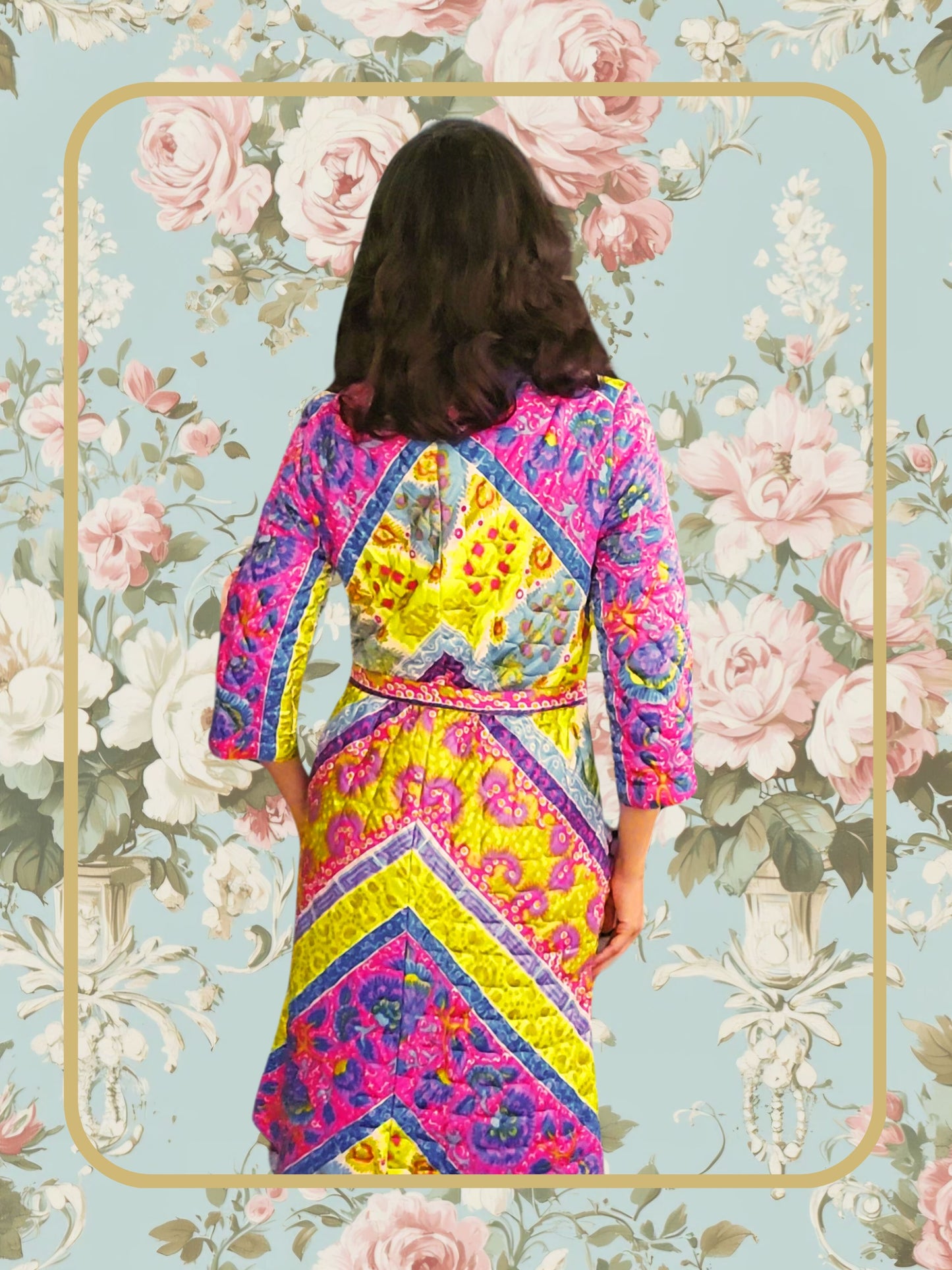 Vintage Quilted Lounge Coat