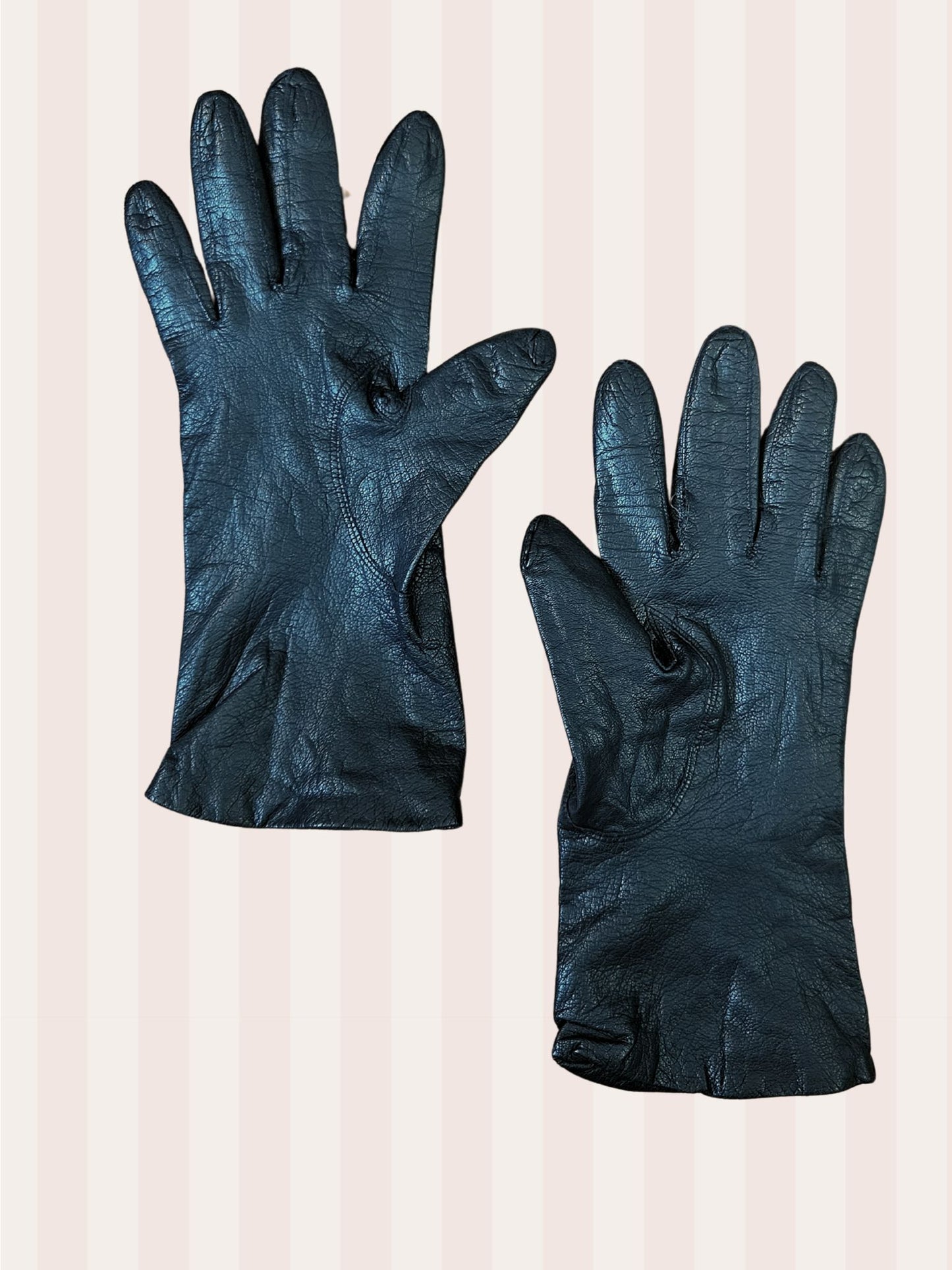 Vintage Black Leather Gloves