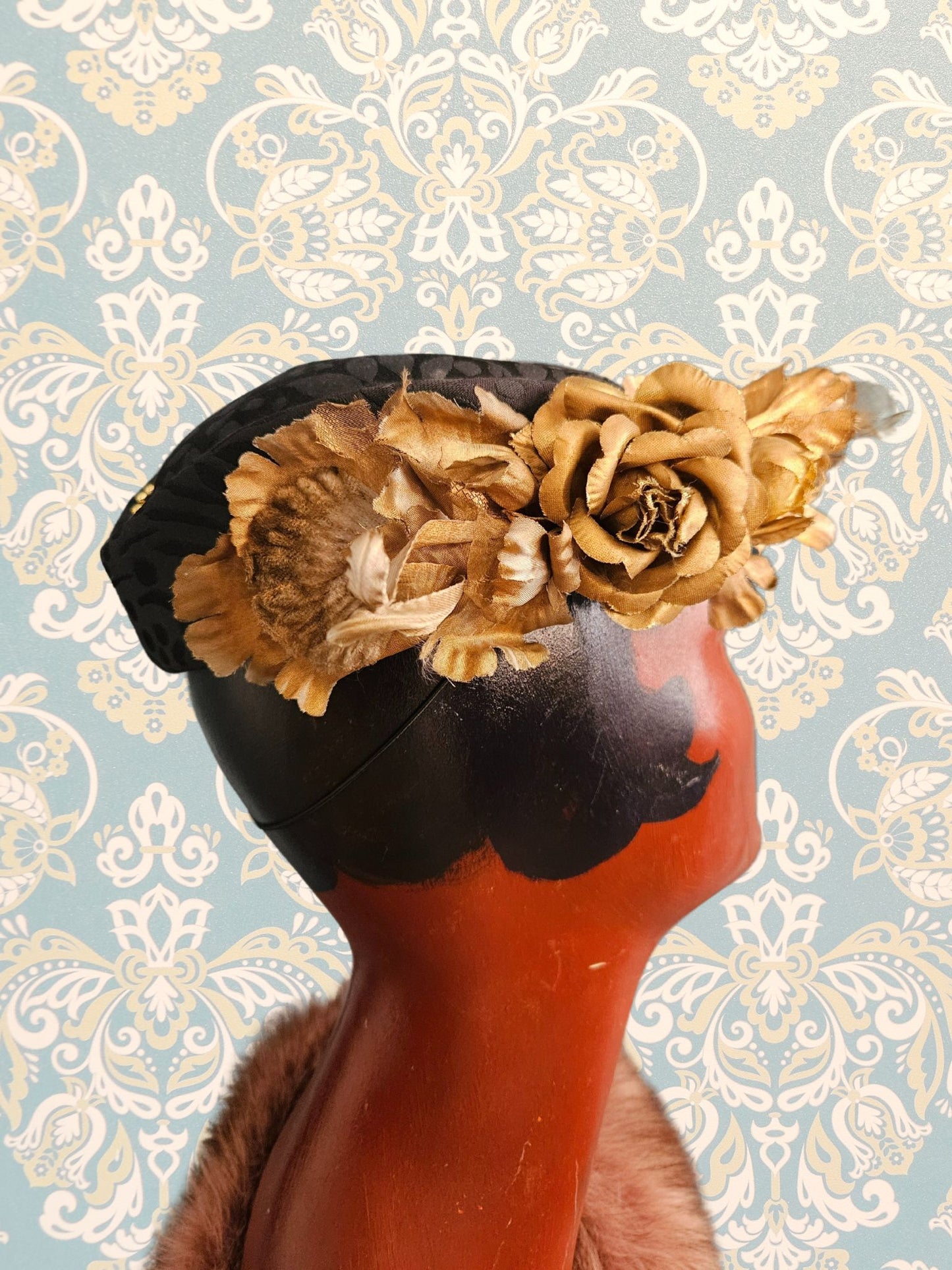Vintage Brocade Side Cap
