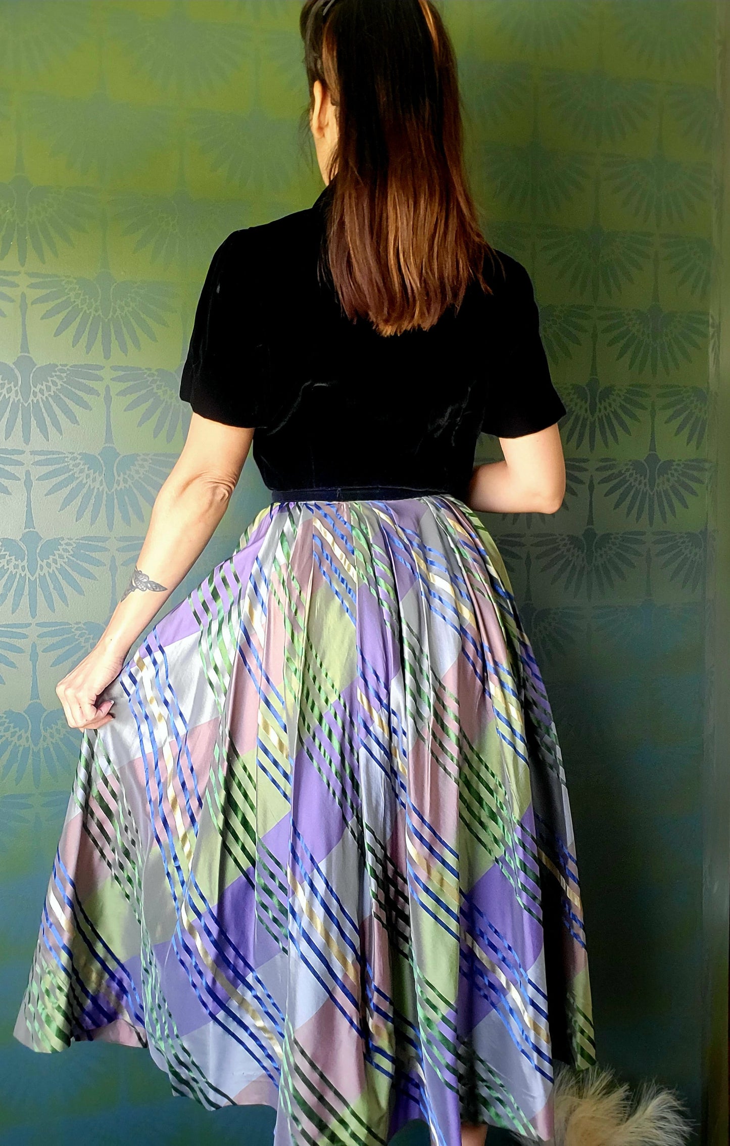 Vintage 1950's Jo Collins Full Skirt and Velvet Bolero Set