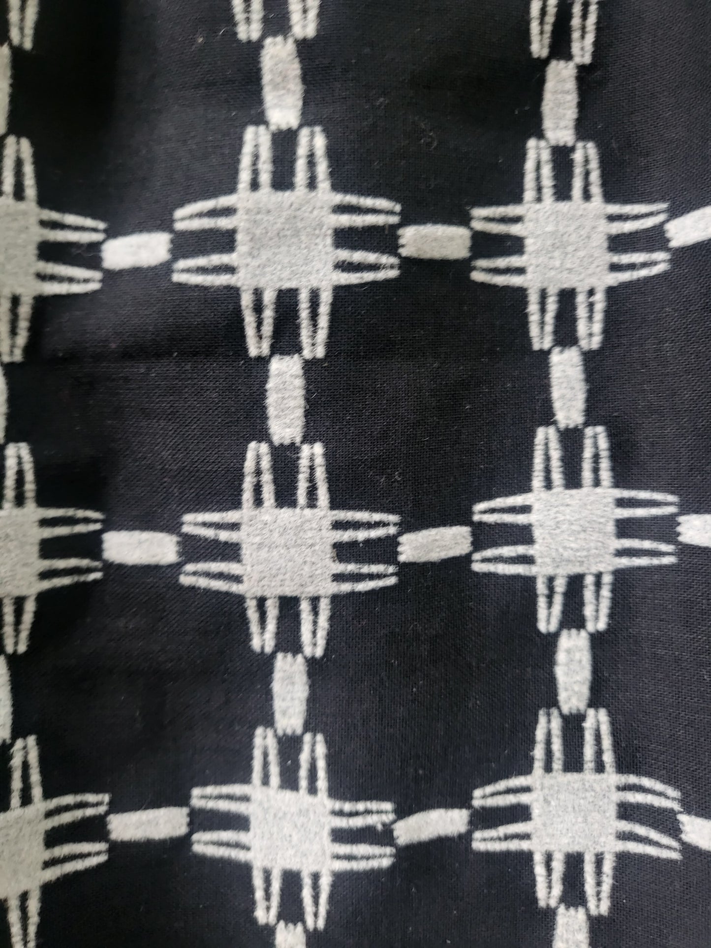 SOLD - Vintage Atomic Print Day Dress - Black/White