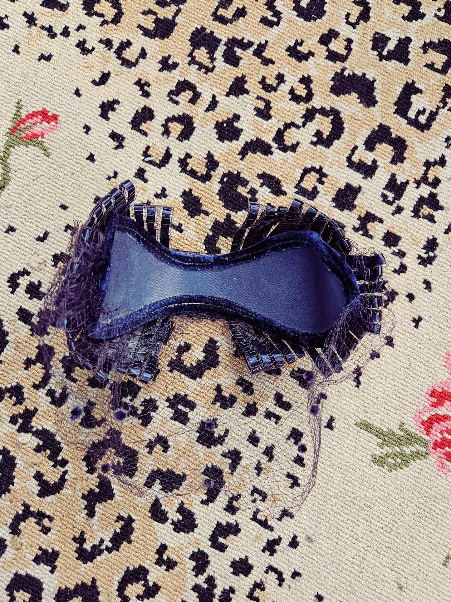 Vintage Navy Straw Crescent