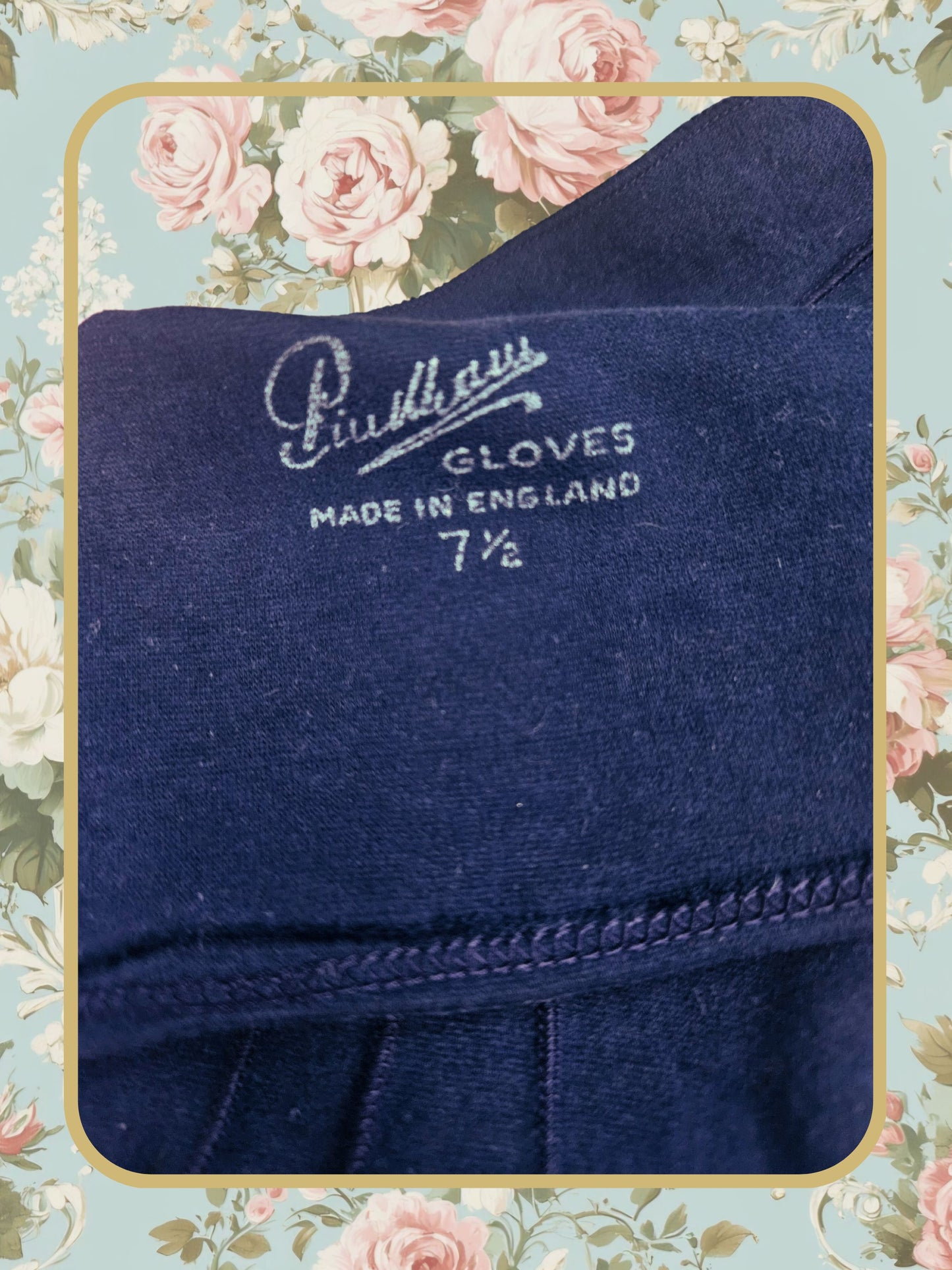 Vintage Navy Cotton Gloves
