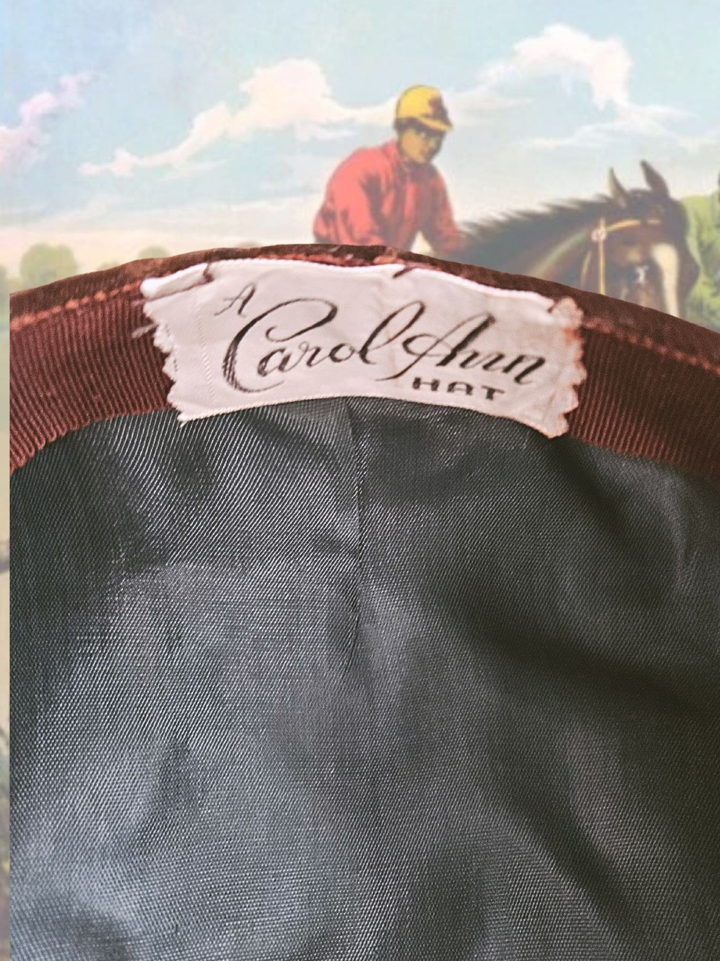 Vintage Brown Velvet Riding Cap