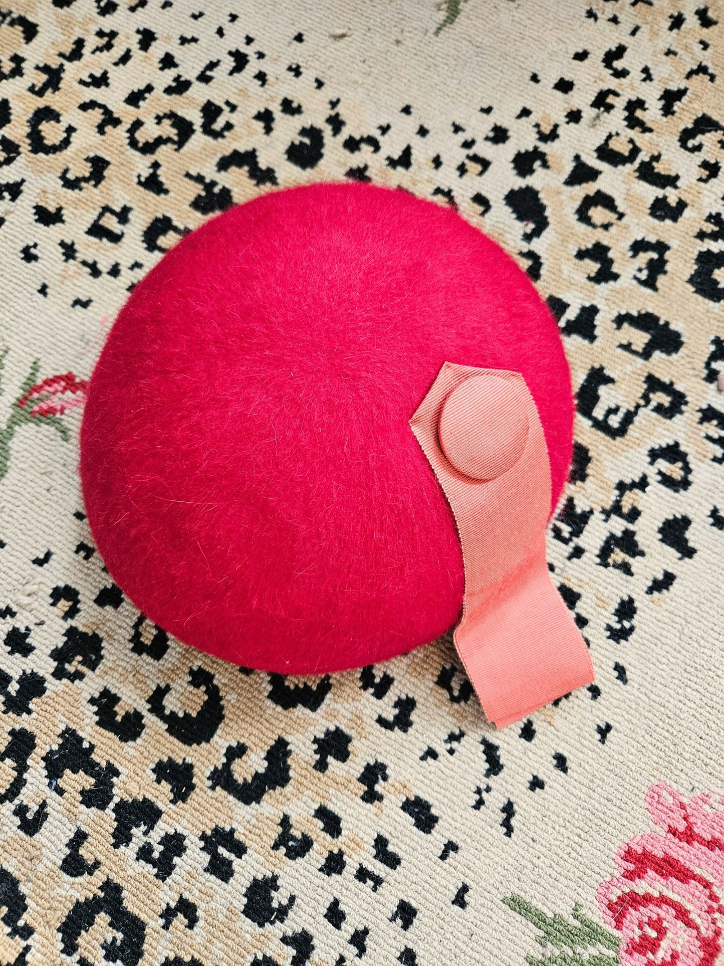 Vintage Red Structured Beret