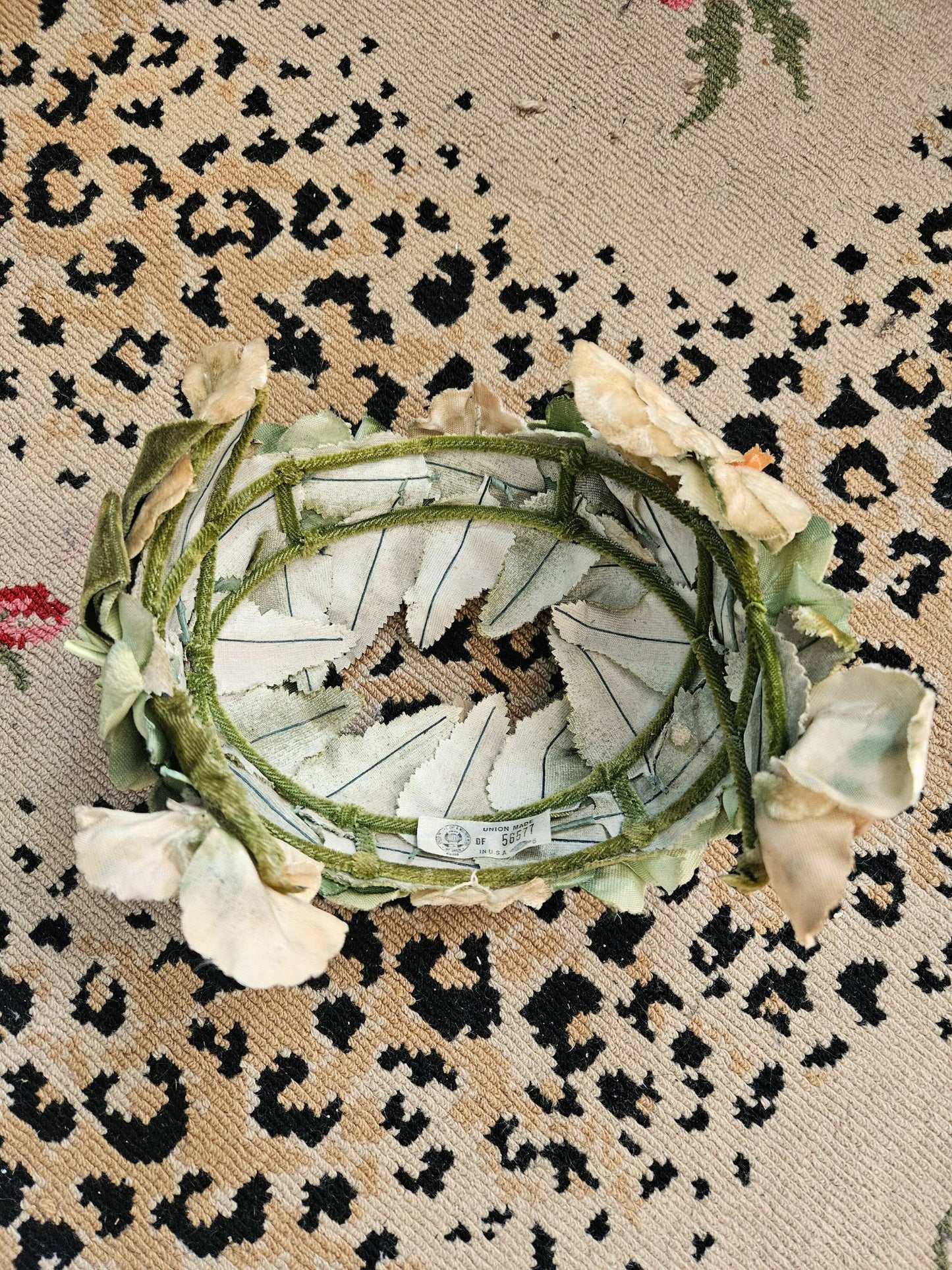 Vintage Olive Floral Crescent