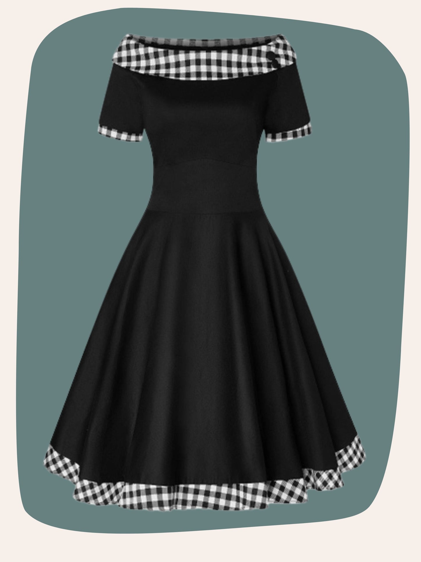 Darlene Black Gingham Swing Dress