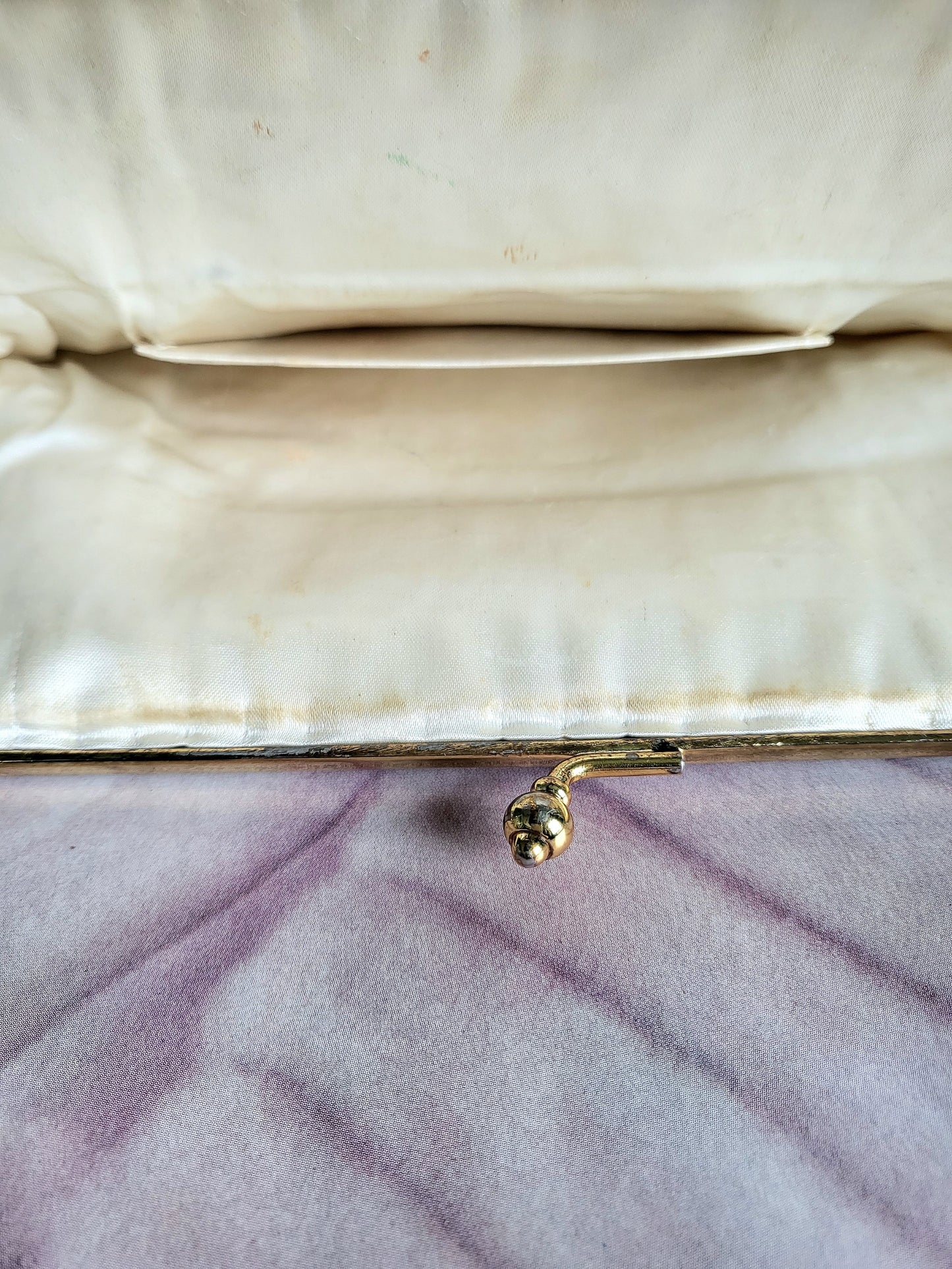 SOLD - Vintage 1950's Debbie Ivory Flower Beaded Evening Bag