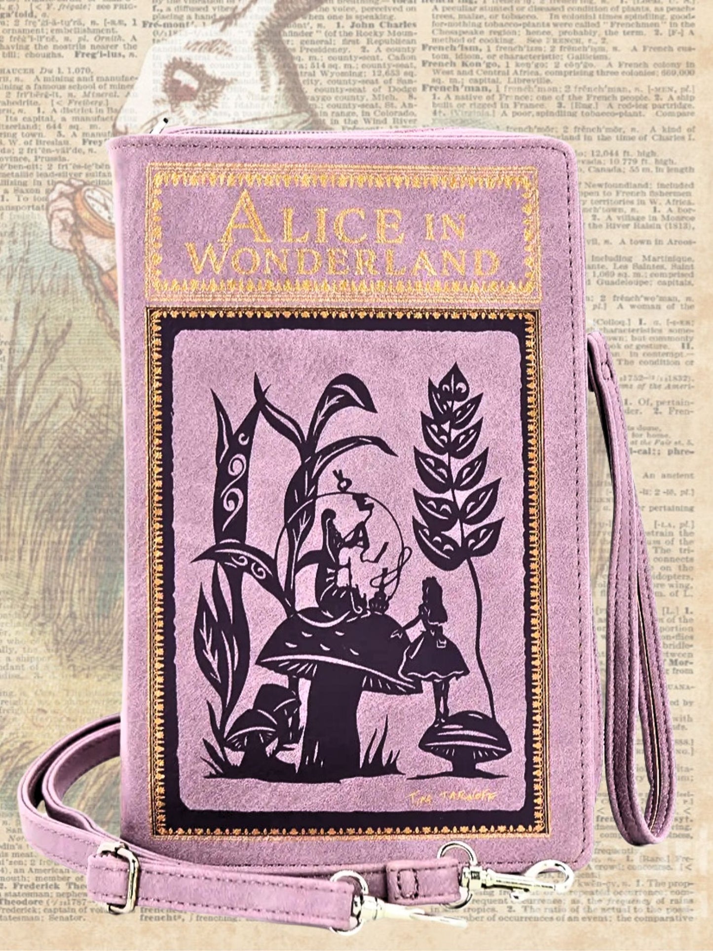 Alice in Wonderland Book Clutch Bag