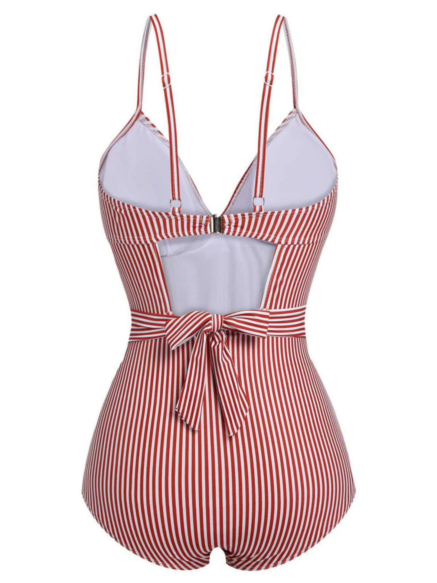 1940s Red Striped Swimsuit