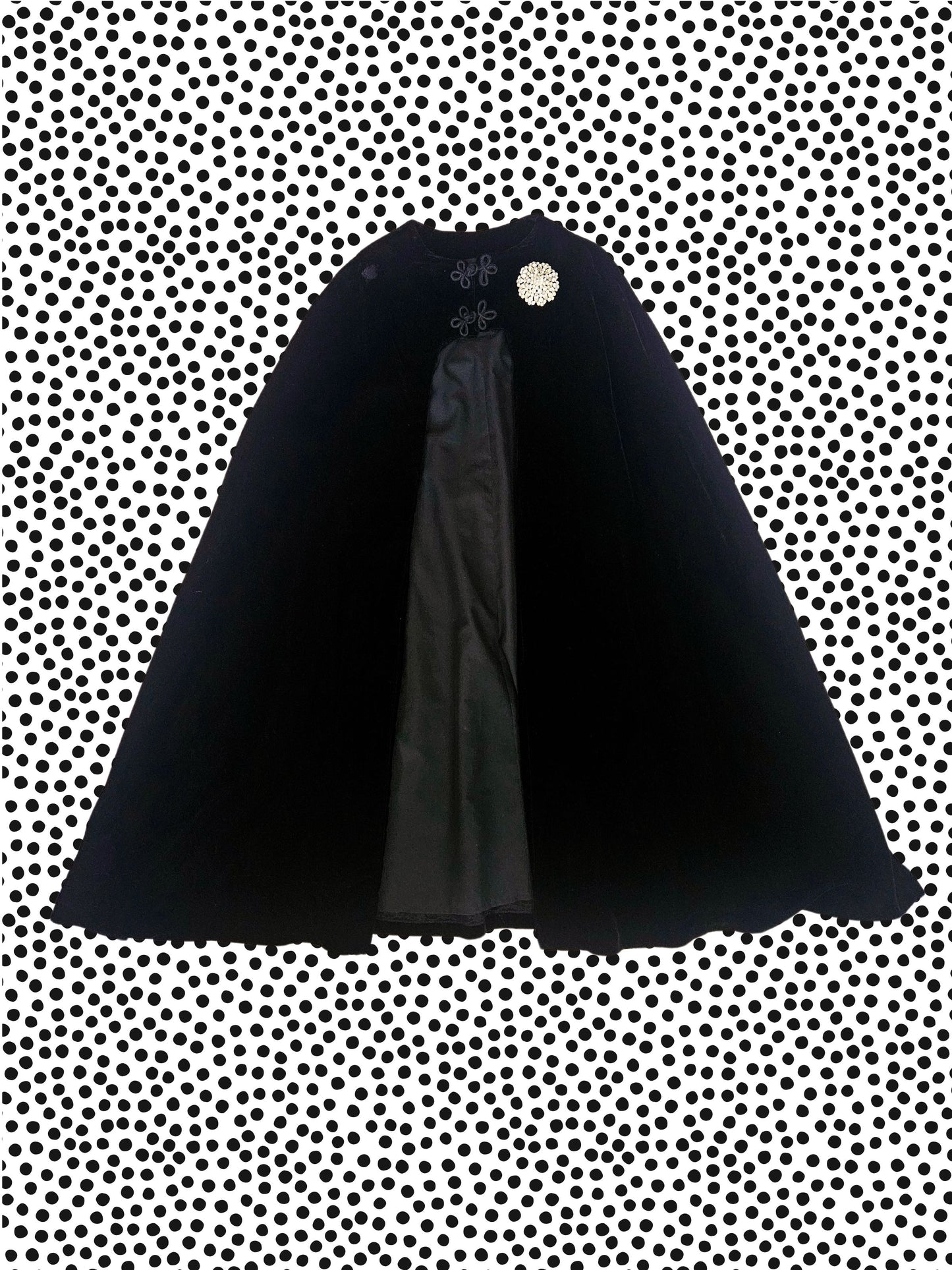 SOLD - Vintage 1960's Black Velvet Cape