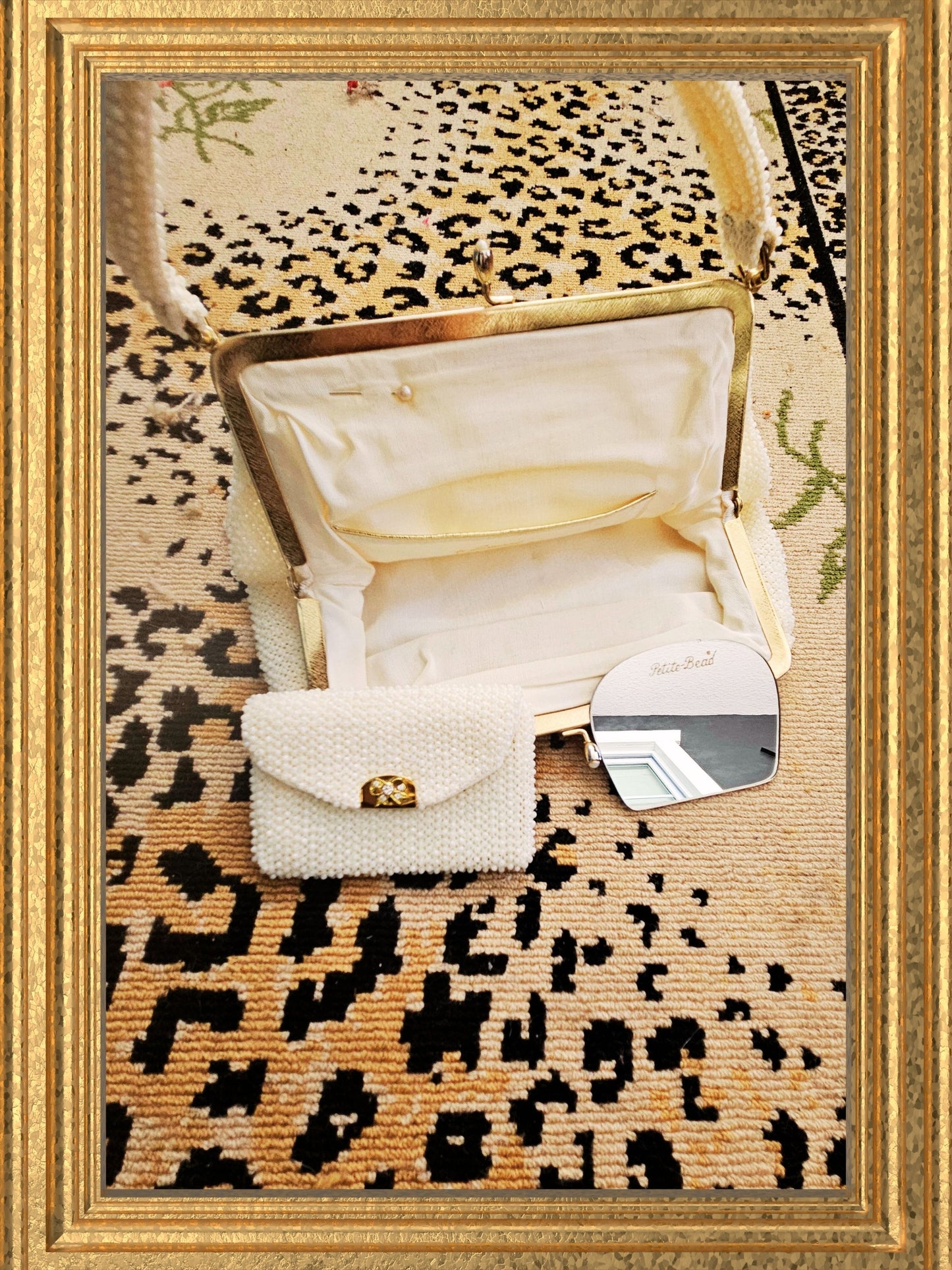 SOLD- Vintage Ivory Petite Bead Handbag