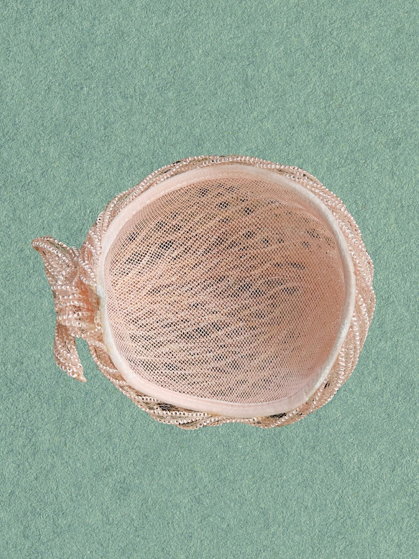 SOLD - Vintage 1950's Pink Woven Ribbon Topper