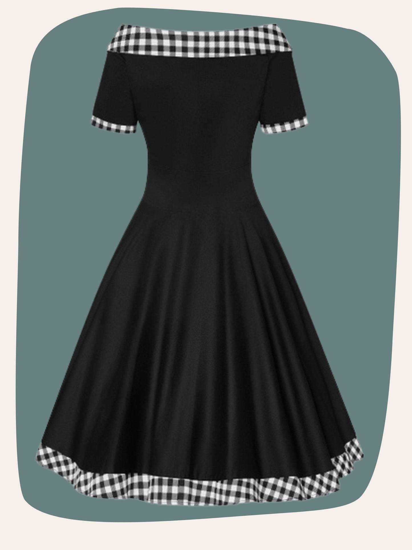 Darlene Black Gingham Swing Dress