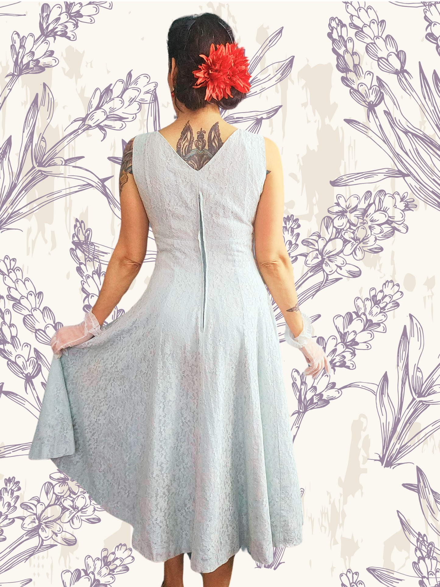 SOLD - Vintage 1950's Mint Lace Dress