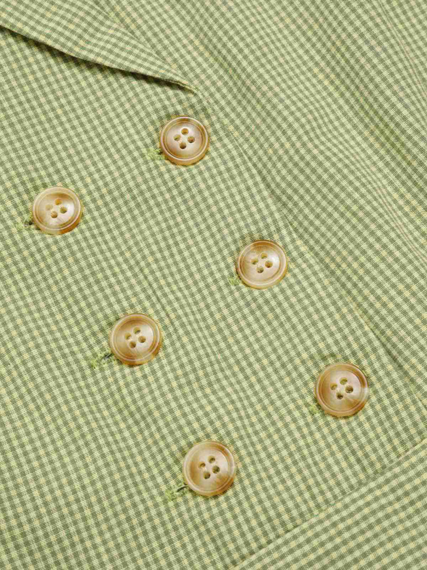 1940's Style Shirtwaist Dress - Green Gingham