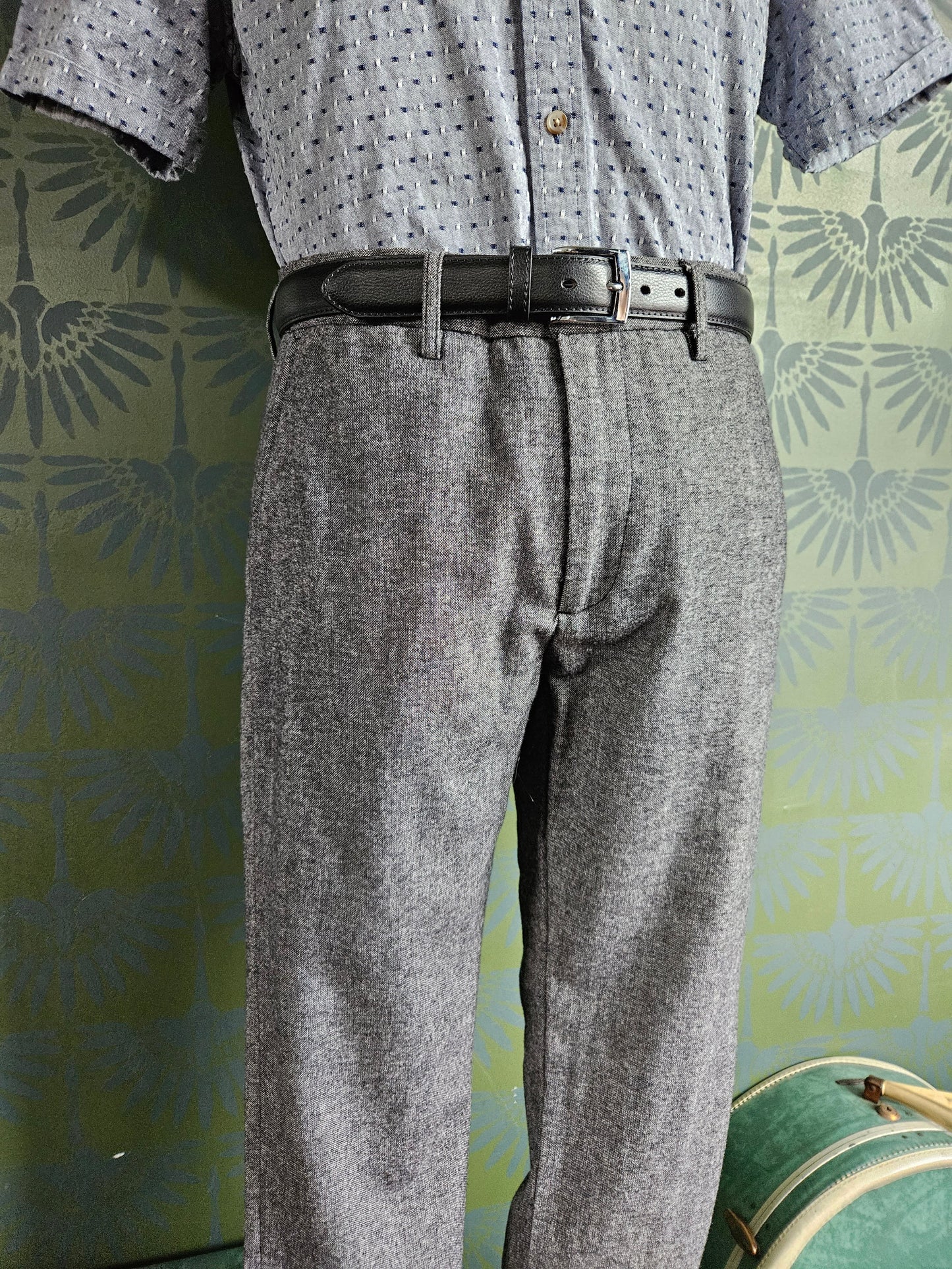 STYLE 4006 - 1960's Style Slim Fit Gray Tweed Trousers