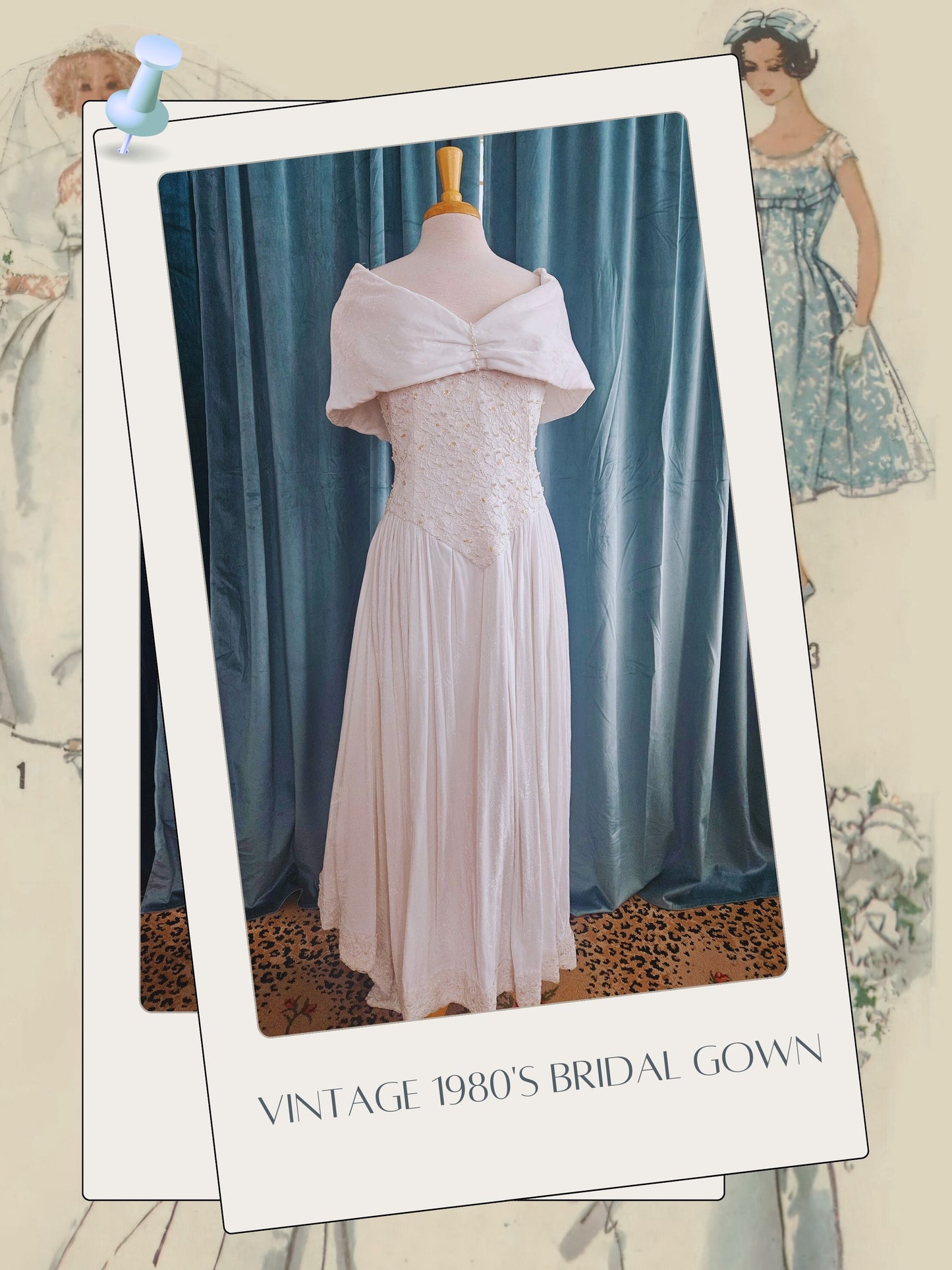 STYLE 1024 - Vintage Velvet and Lace Bridal Gown