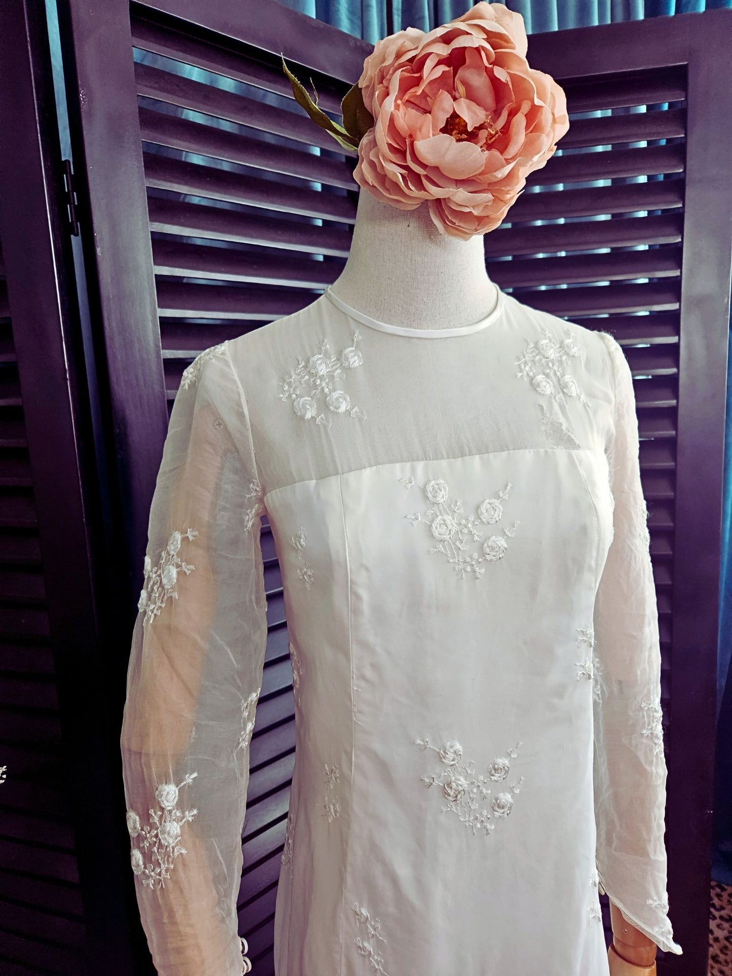 Vintage Embroidered Sheath Gown