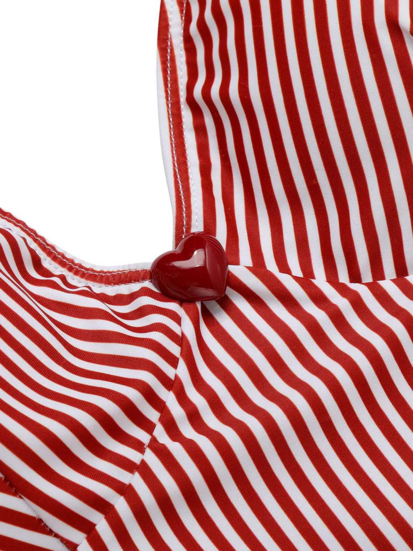 1940s Red Striped Swimsuit