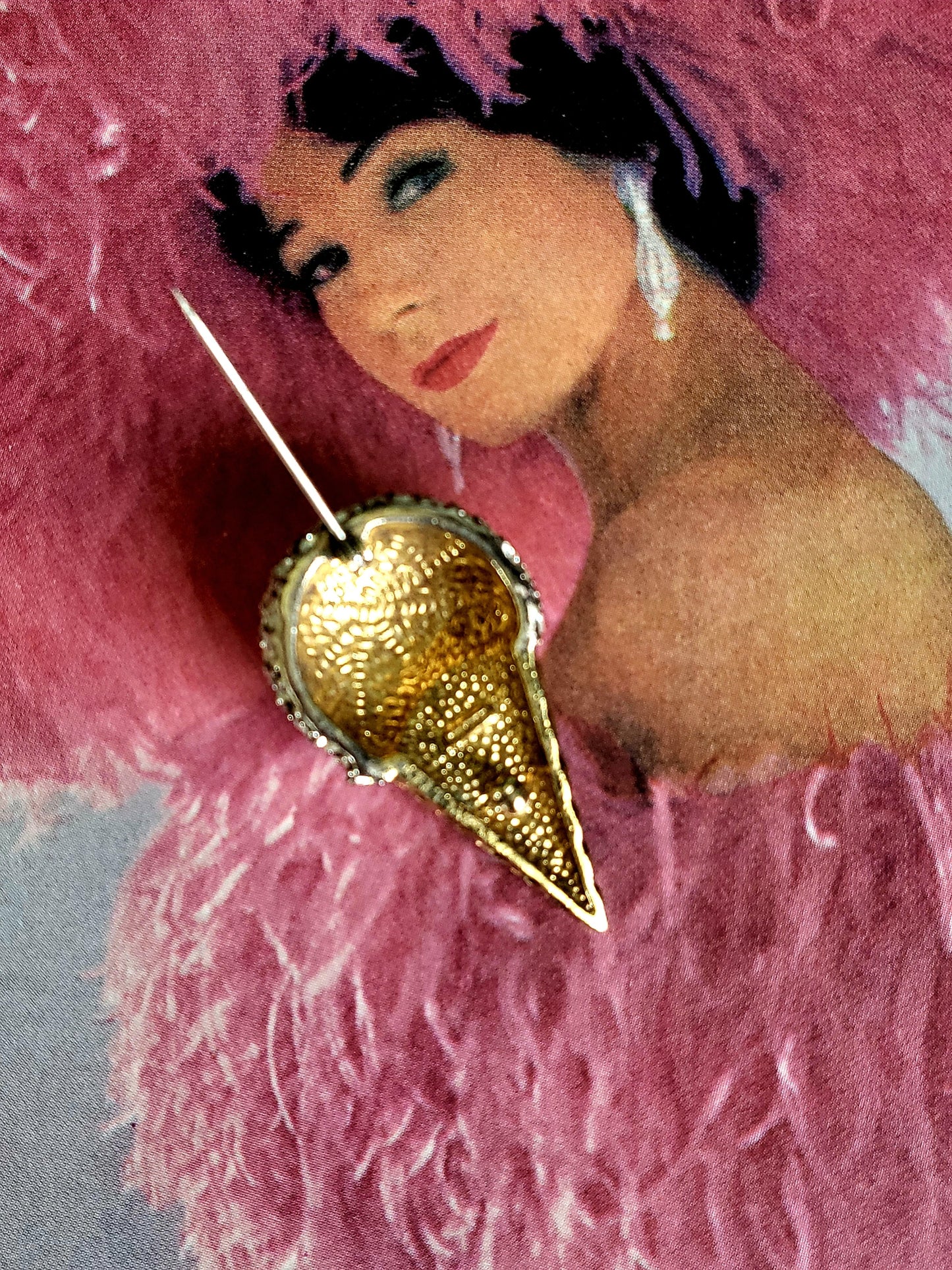SOLD - Vintage Ice Cream Cone Brooch