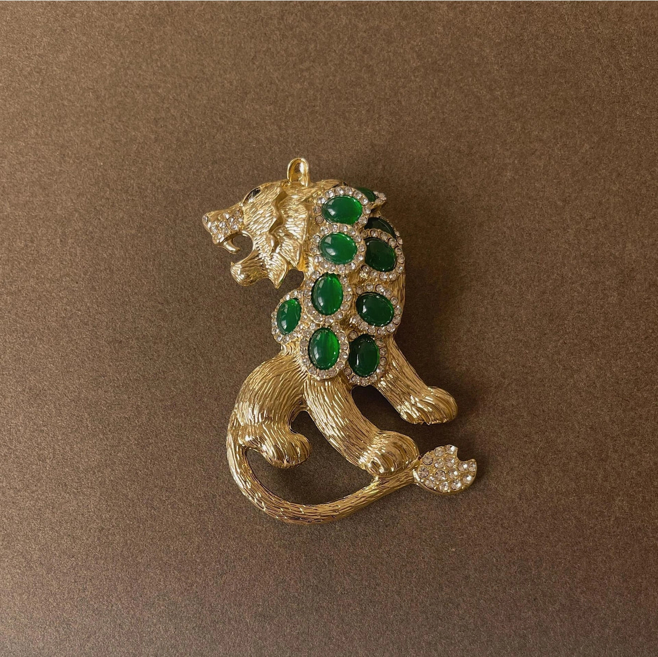 Vintage-Style Golden Lion Brooch