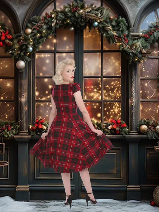 STYLE 1032 - Mad For Plaid Dress (Red)