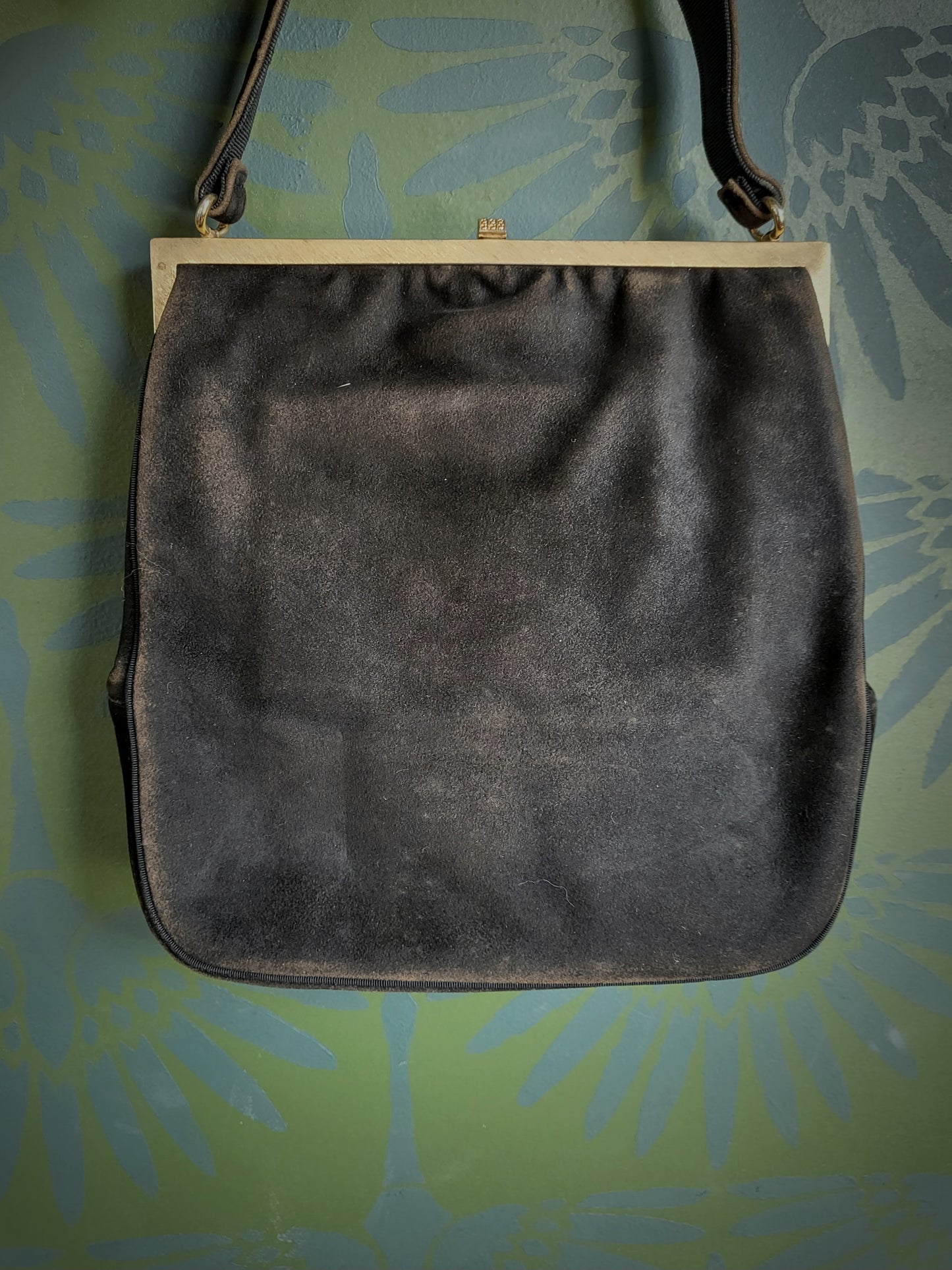 SOLD - Vintage 1940's-1950's Harry Rosenfeld Suede Handbag