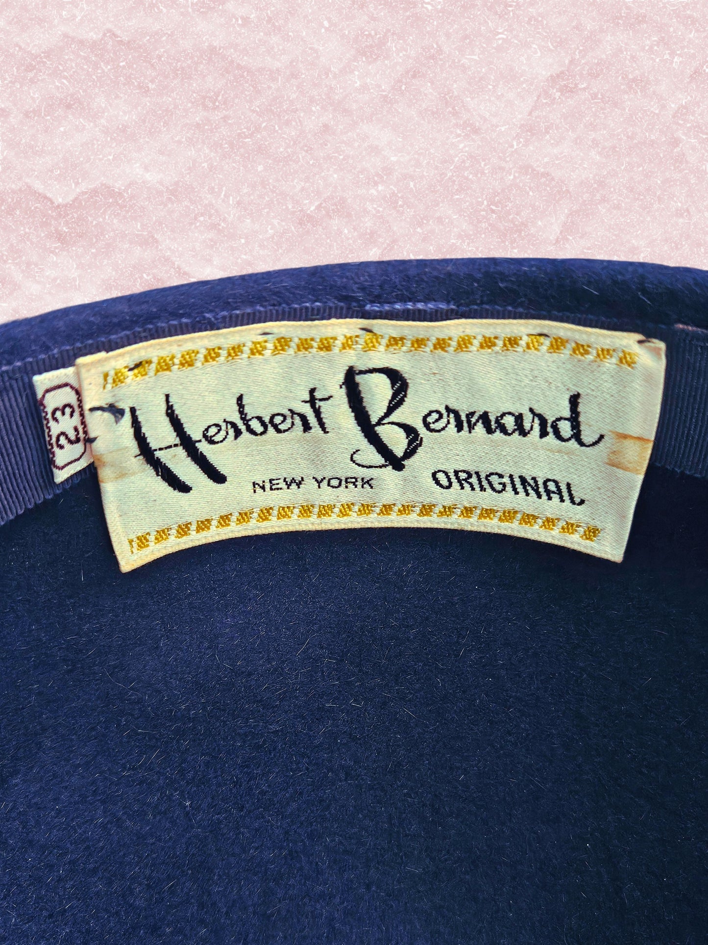 Vintage Navy Mohair Turban Topper