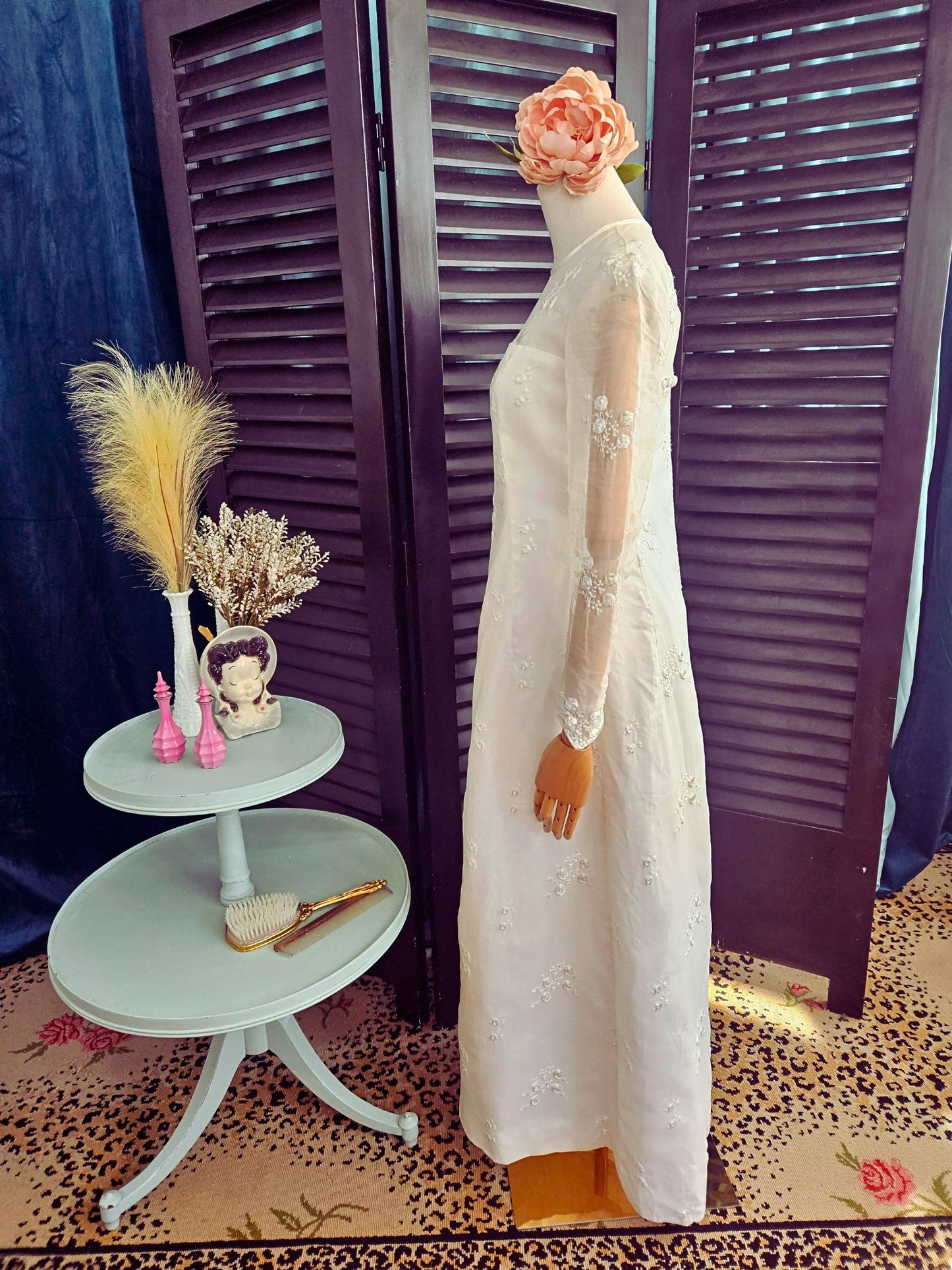Vintage Embroidered Sheath Gown