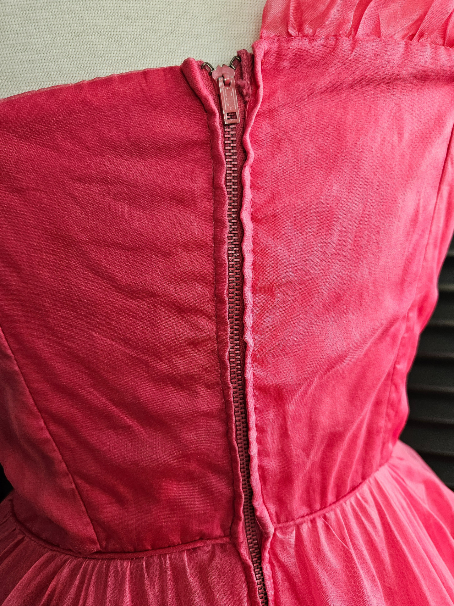 SOLD -Vintage 1950's Fuchsia Party Dress