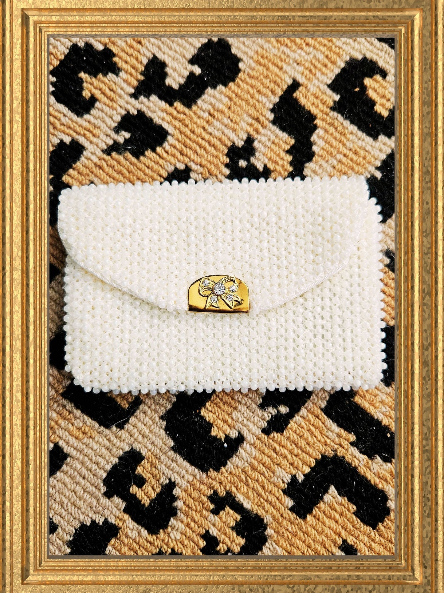 SOLD- Vintage Ivory Petite Bead Handbag