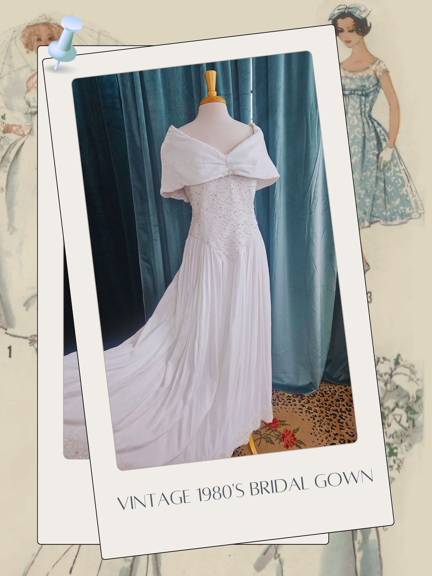 STYLE 1024 - Vintage Velvet and Lace Bridal Gown