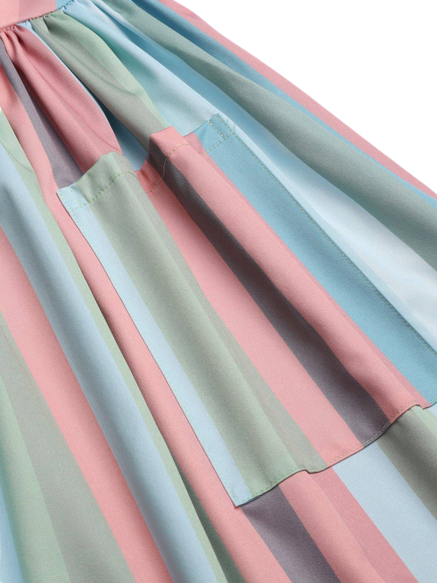 1950s Style Pastel Striped Dress