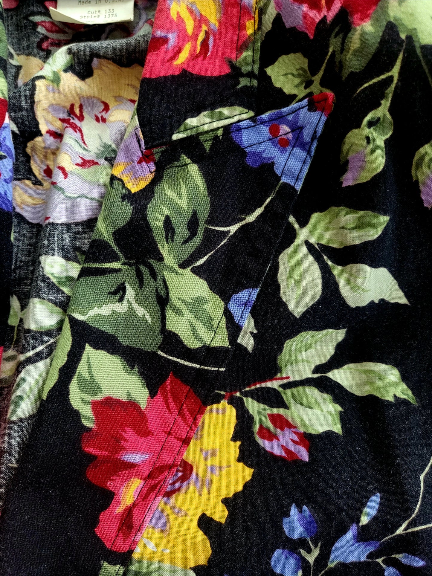 SOLD - Vintage 1980's "Carol Anderson" Dark Floral Fit & Flare Dress