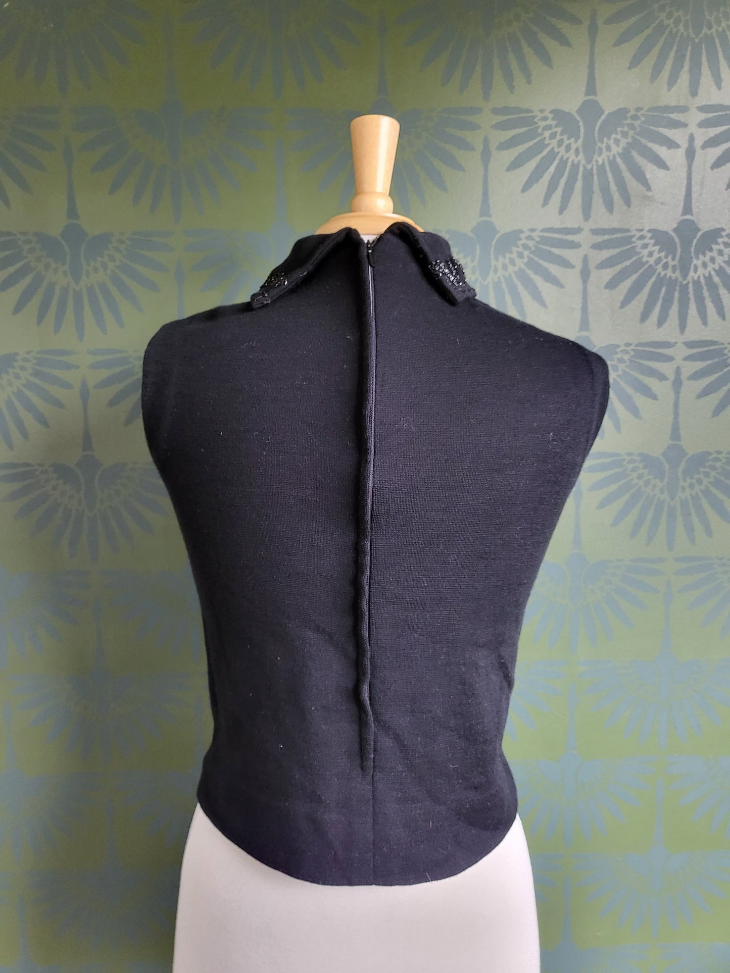 SOLD - Vintage 1950's-1960's Sleeveless Beaded Top