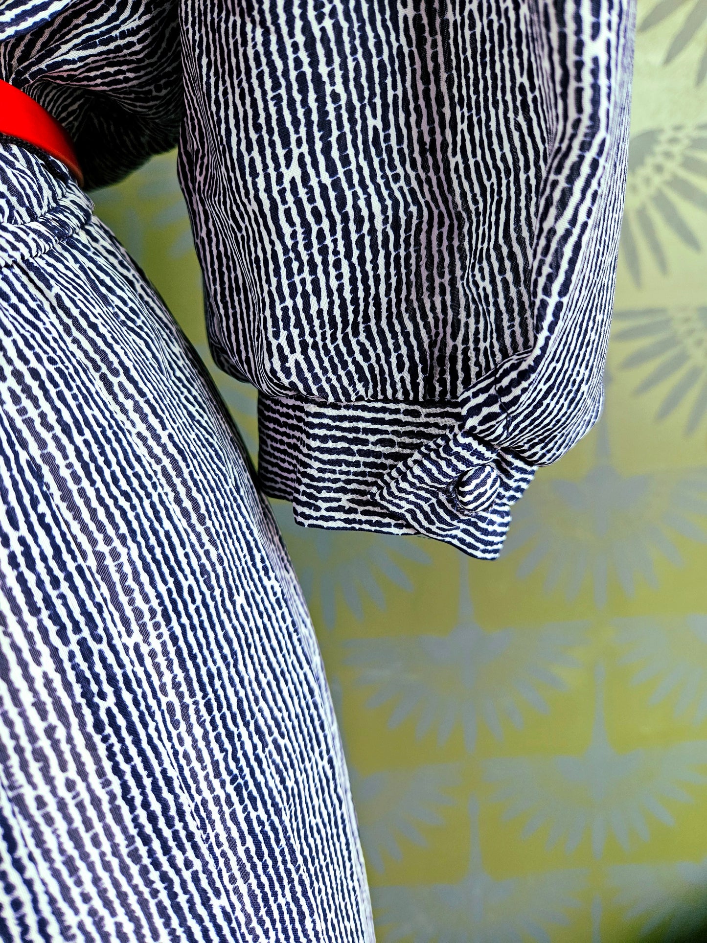 SOLD - Vintage 1980's "Alexis Fashions" Ditsy Blue Line Dress