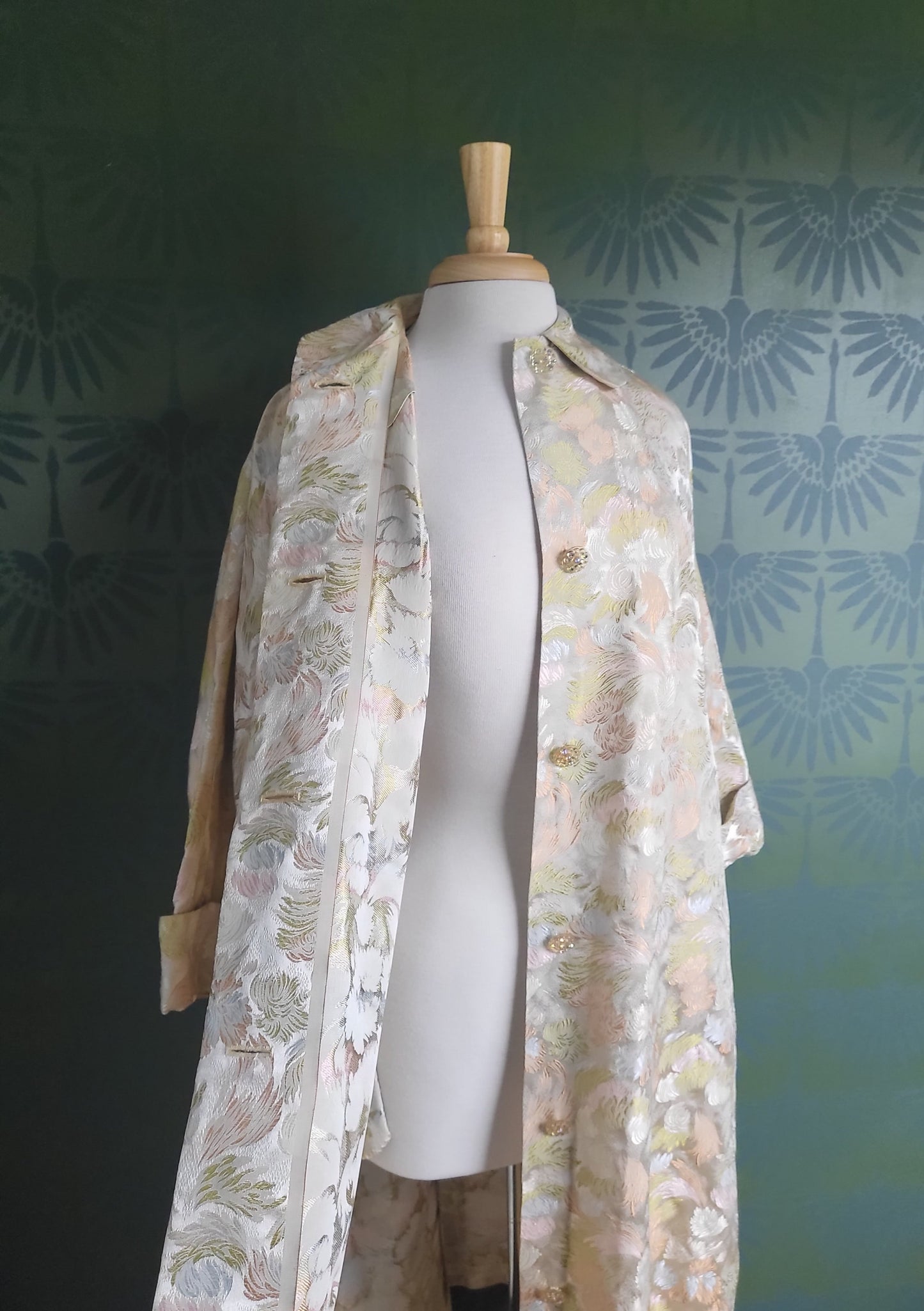 SOLD - Vintage 1950's-1960's Maxan Floral Satin Evening Coat