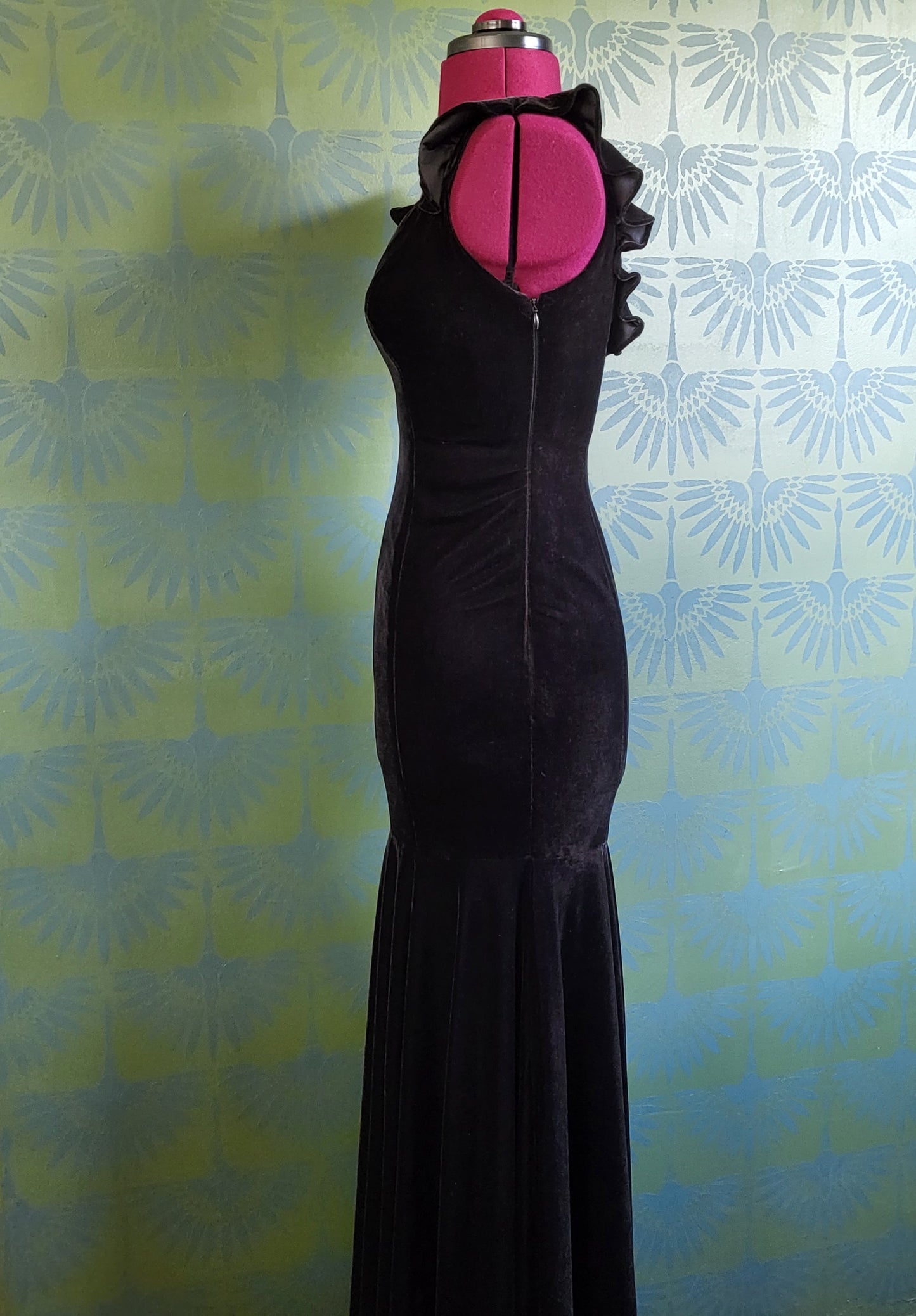 SOLD - Vintage Velvet Drop Waist Evening Gown