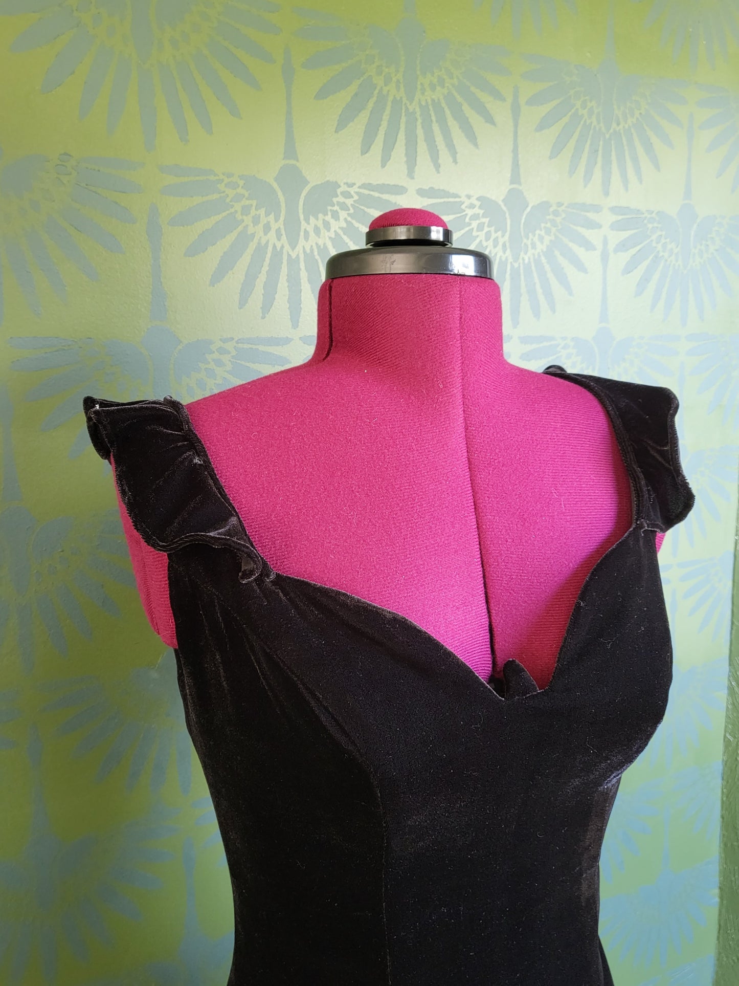 SOLD - Vintage Velvet Drop Waist Evening Gown