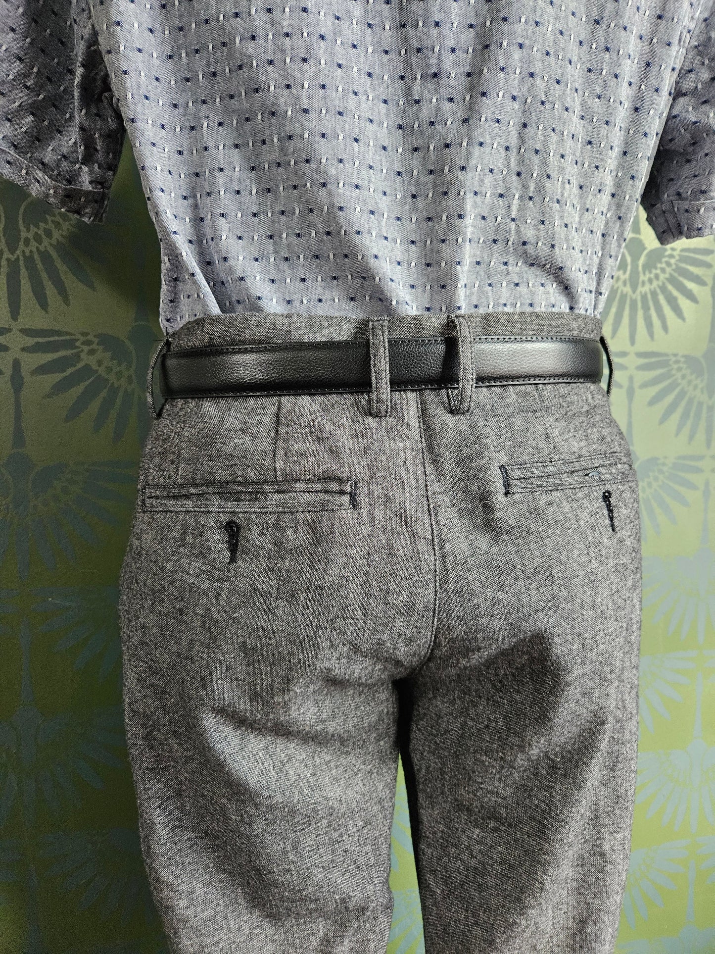 STYLE 4006 - 1960's Style Slim Fit Gray Tweed Trousers